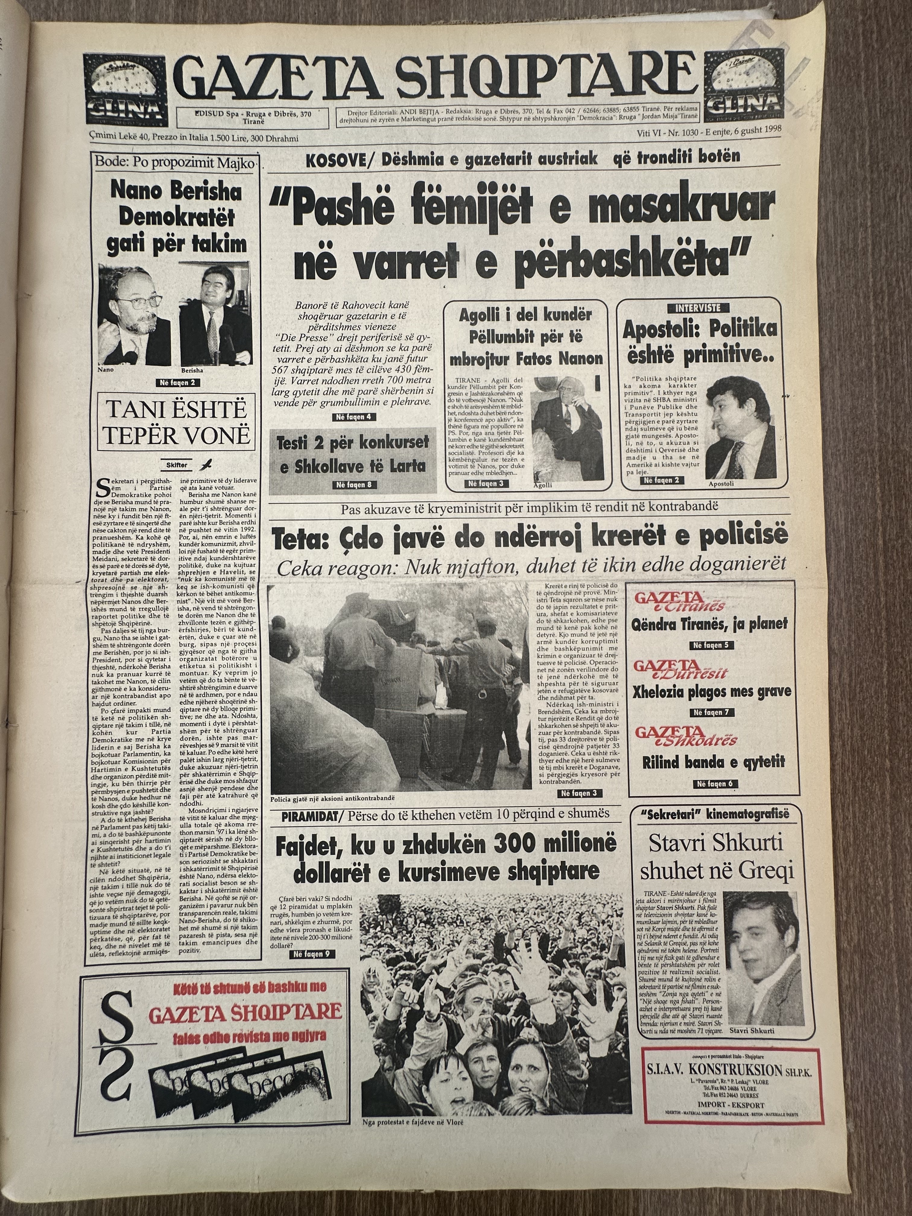 Gazeta Shqiptare 1998-08-06