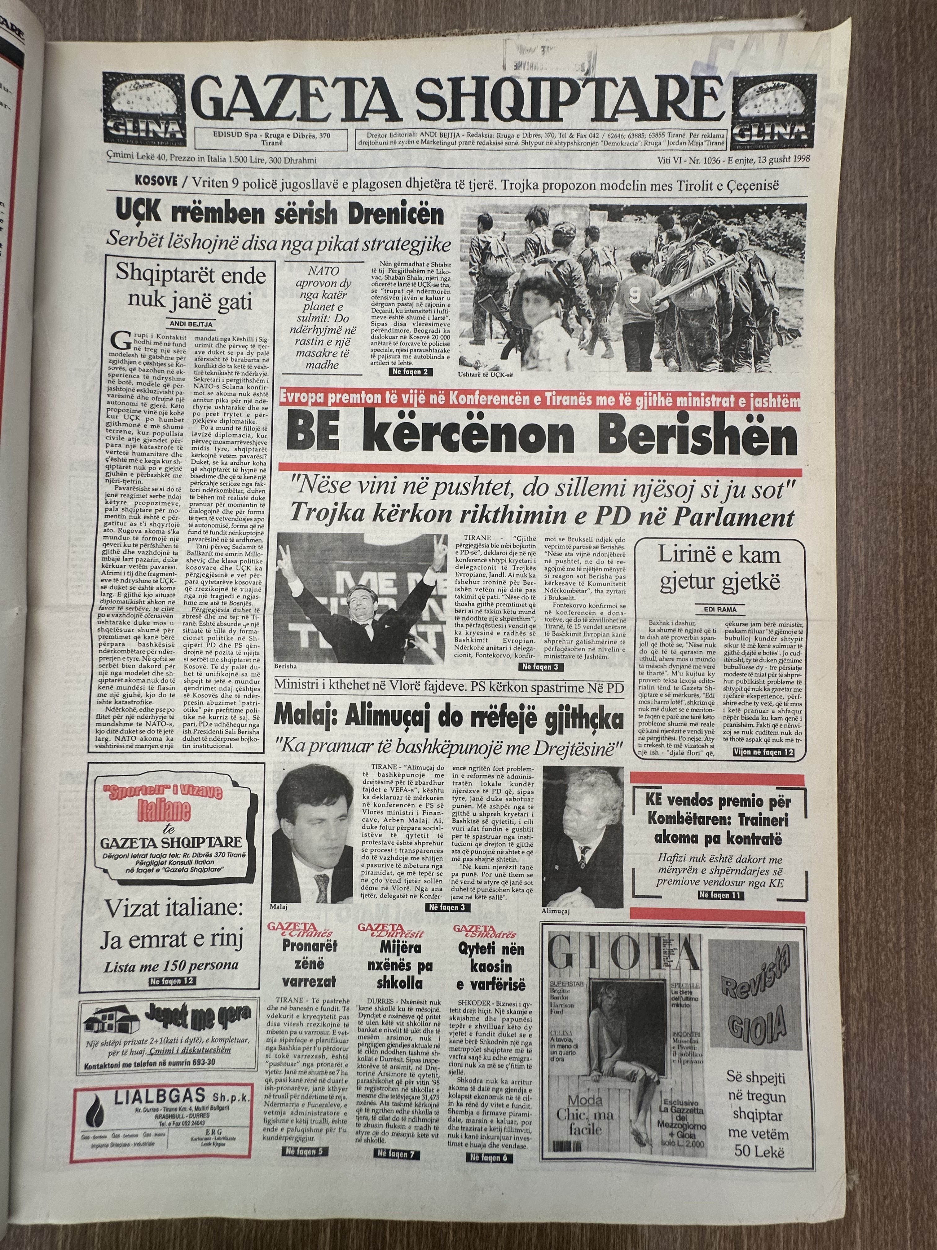 Gazeta Shqiptare 1998-08-13