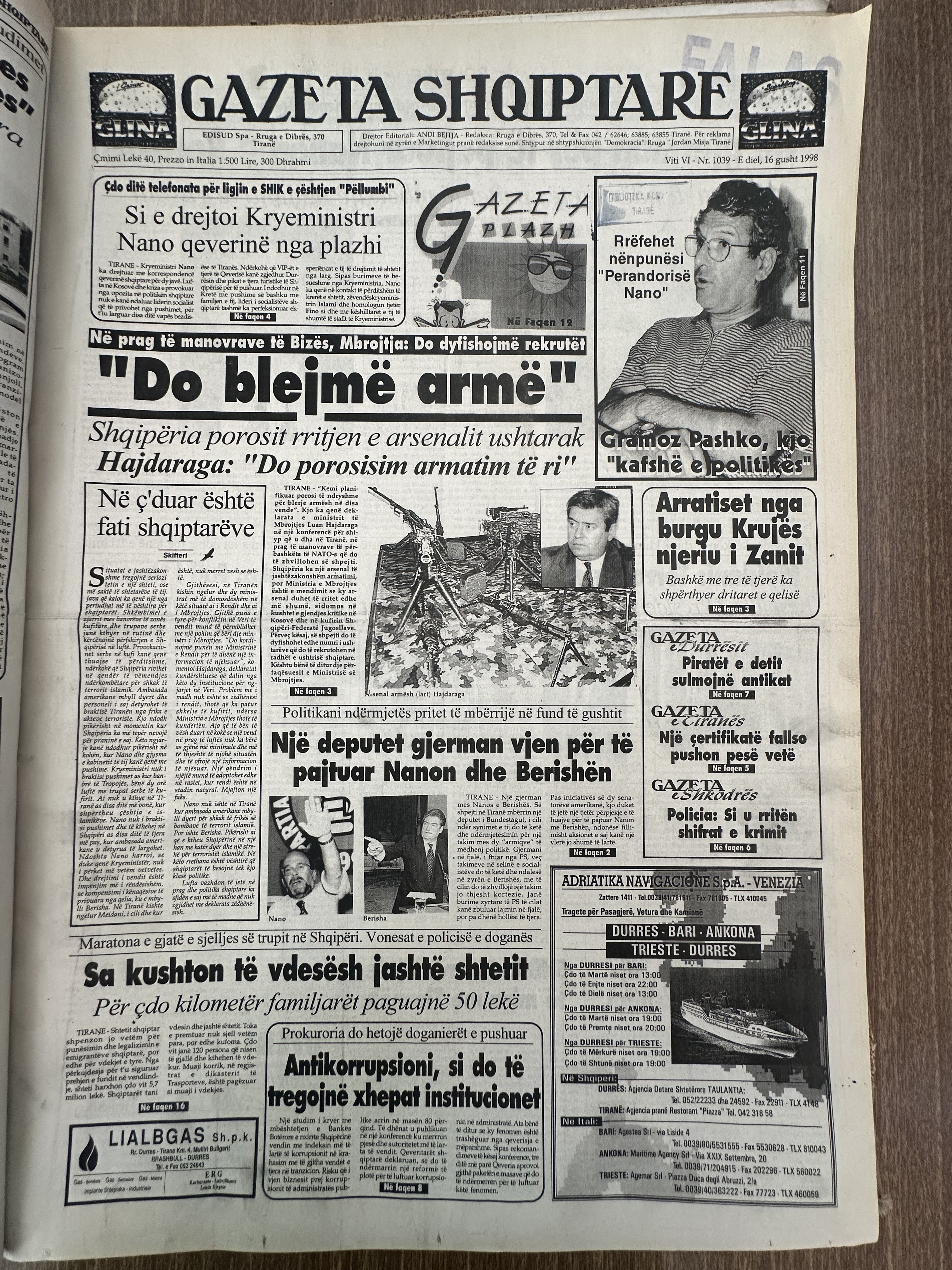 Gazeta Shqiptare 1998-08-16