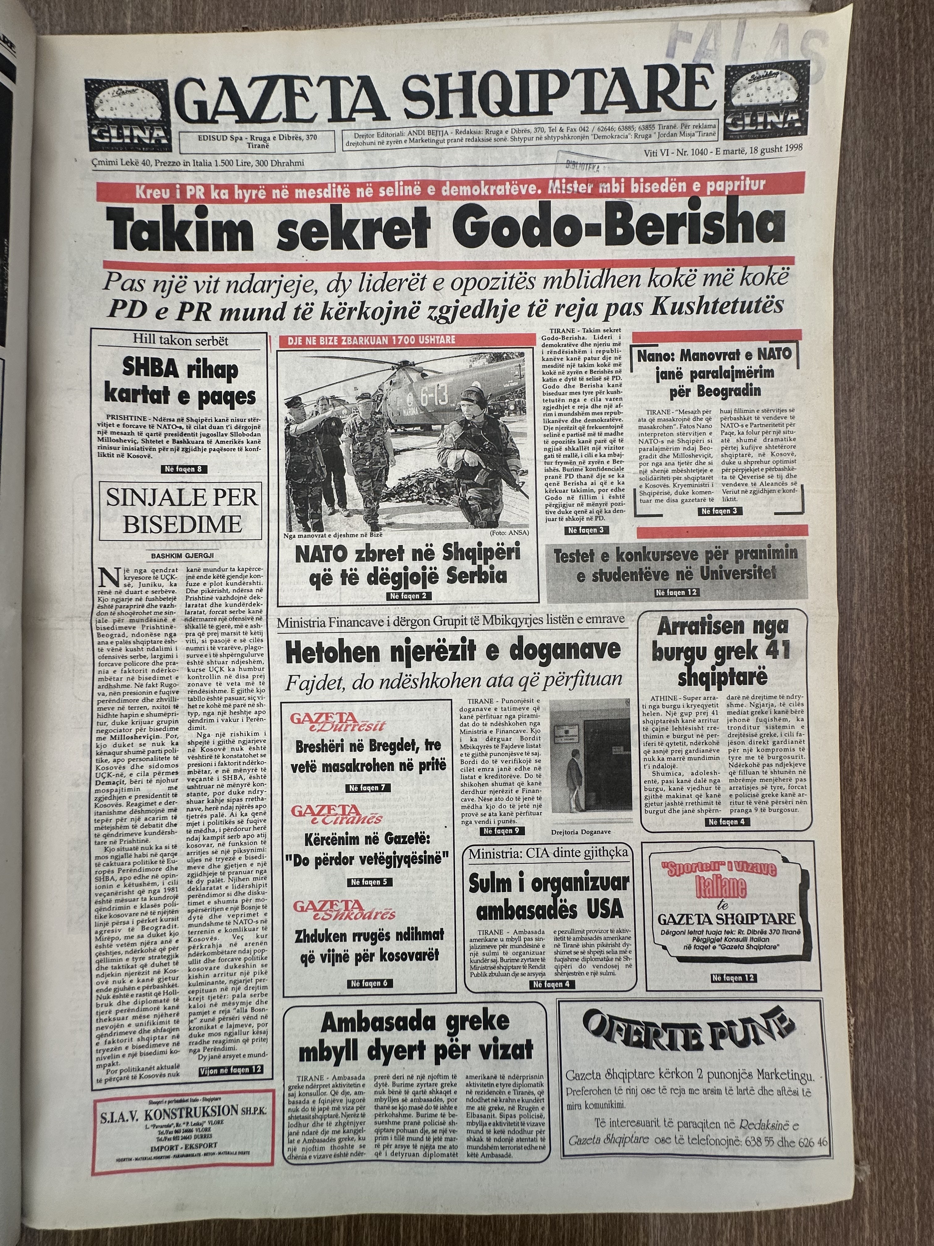 Gazeta Shqiptare 1998-08-18
