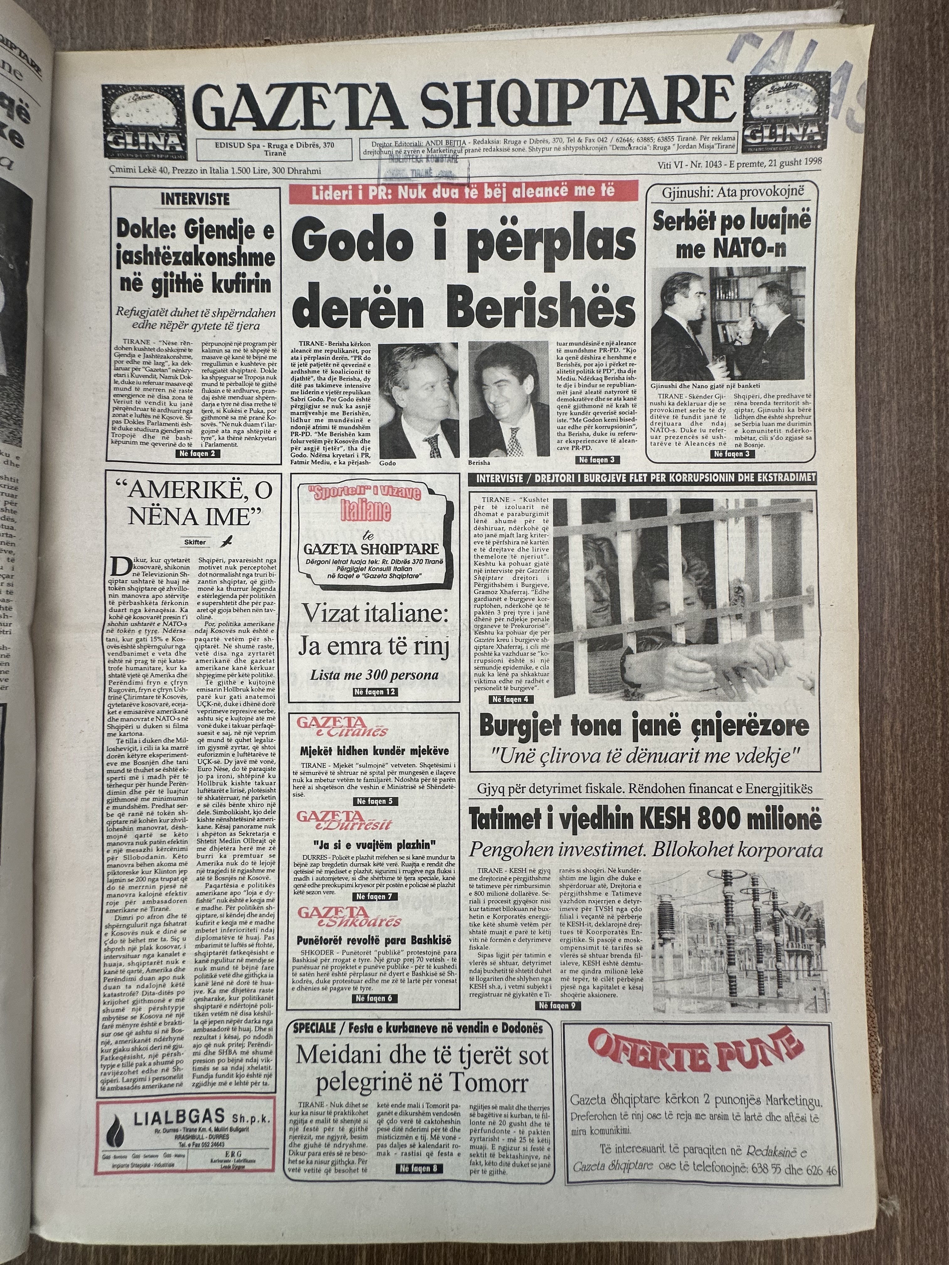 Gazeta Shqiptare 1998-08-21