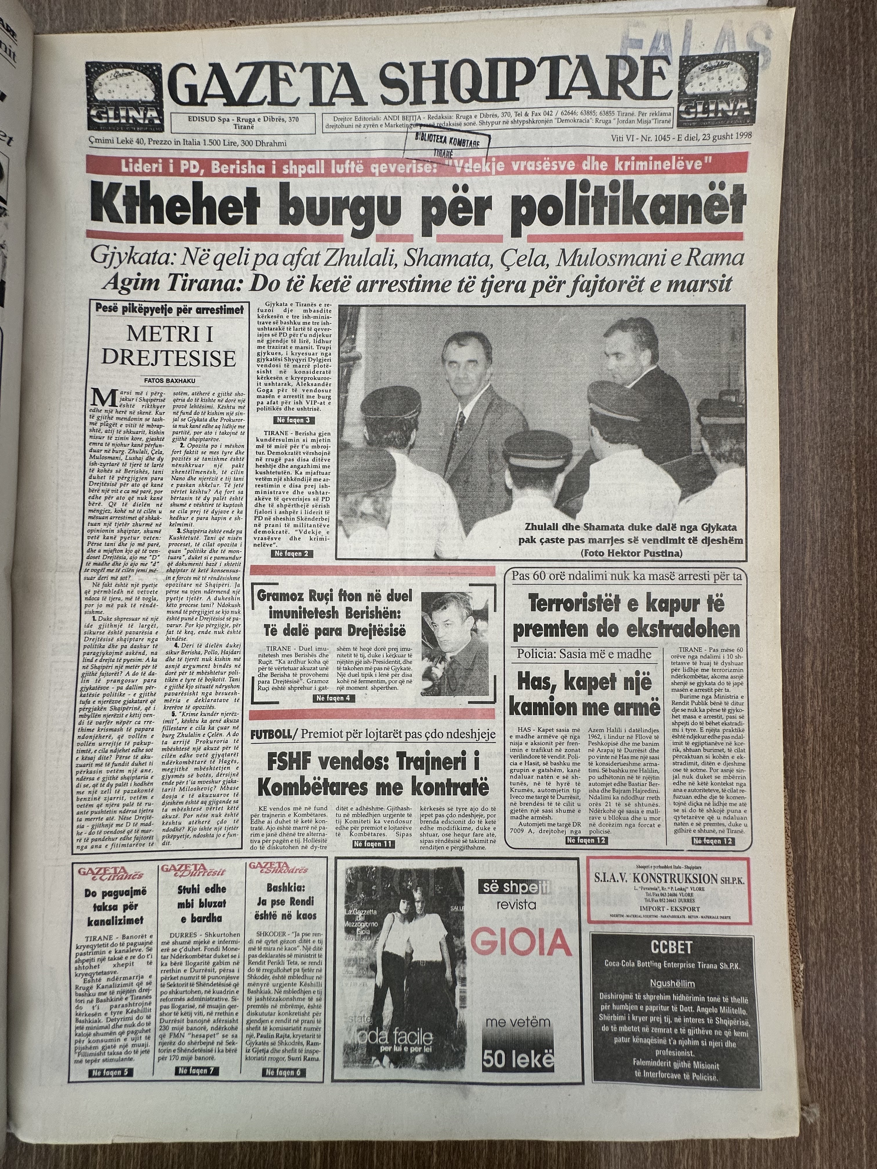 Gazeta Shqiptare 1998-08-23