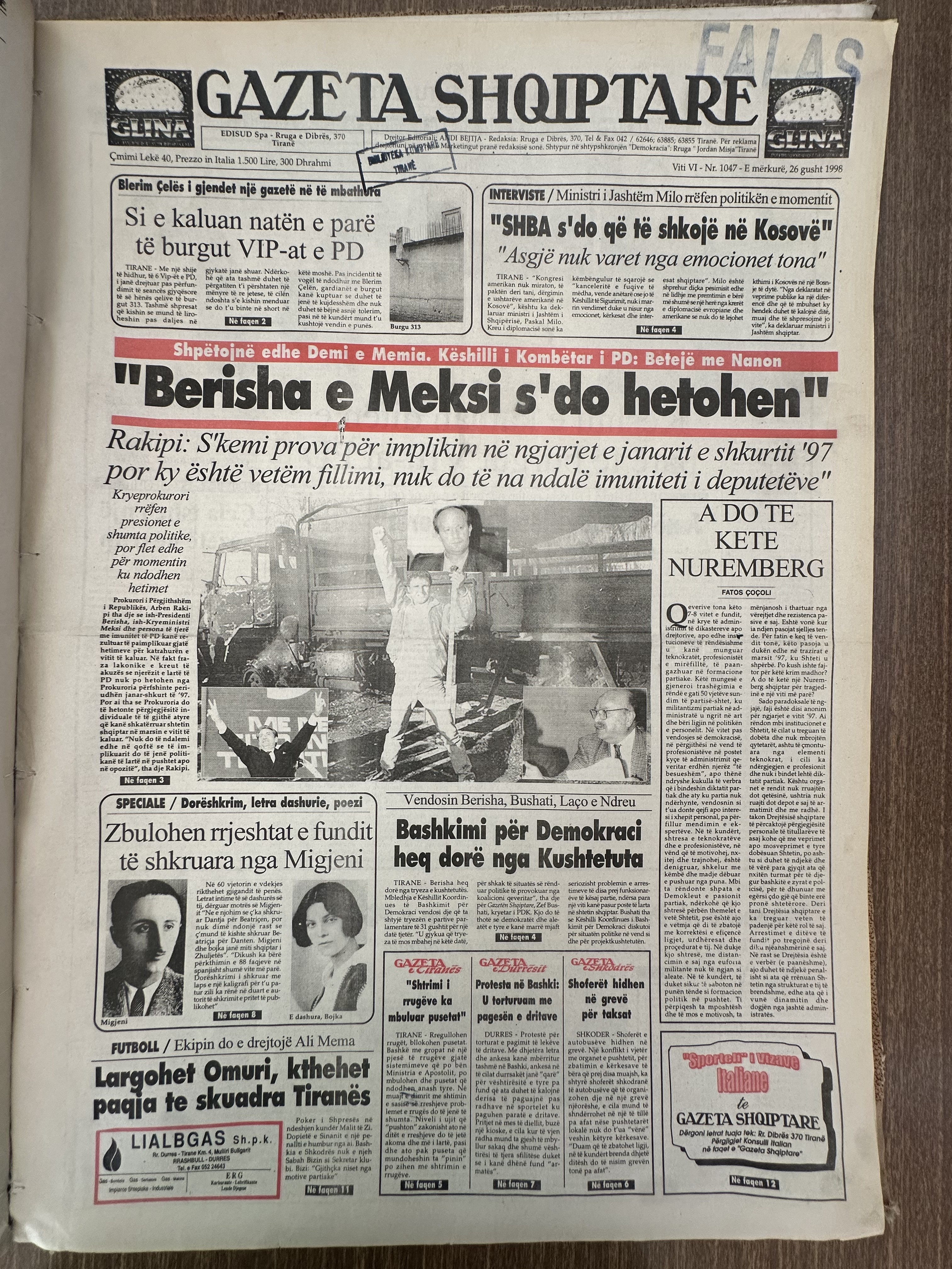 Gazeta Shqiptare 1998-08-26
