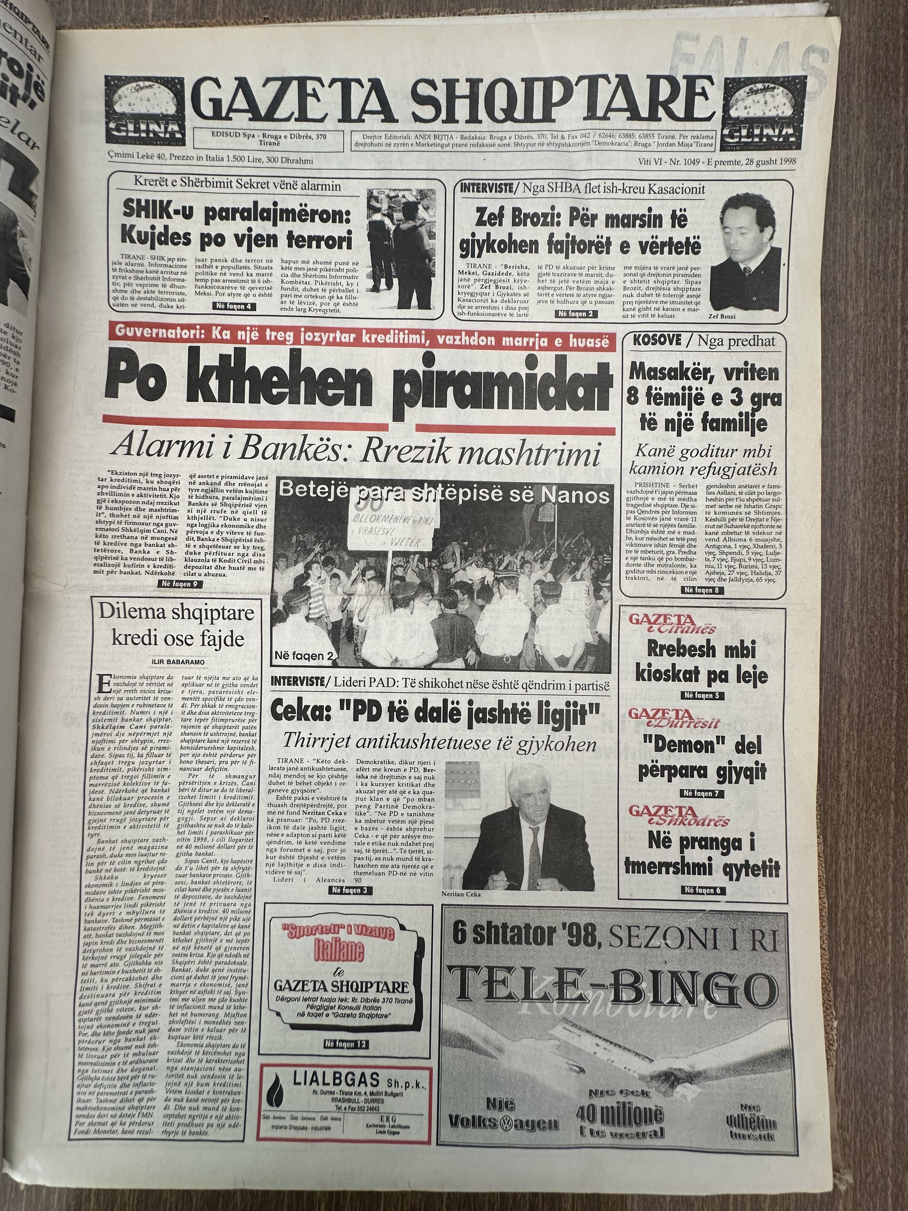 Gazeta Shqiptare 1998-08-28