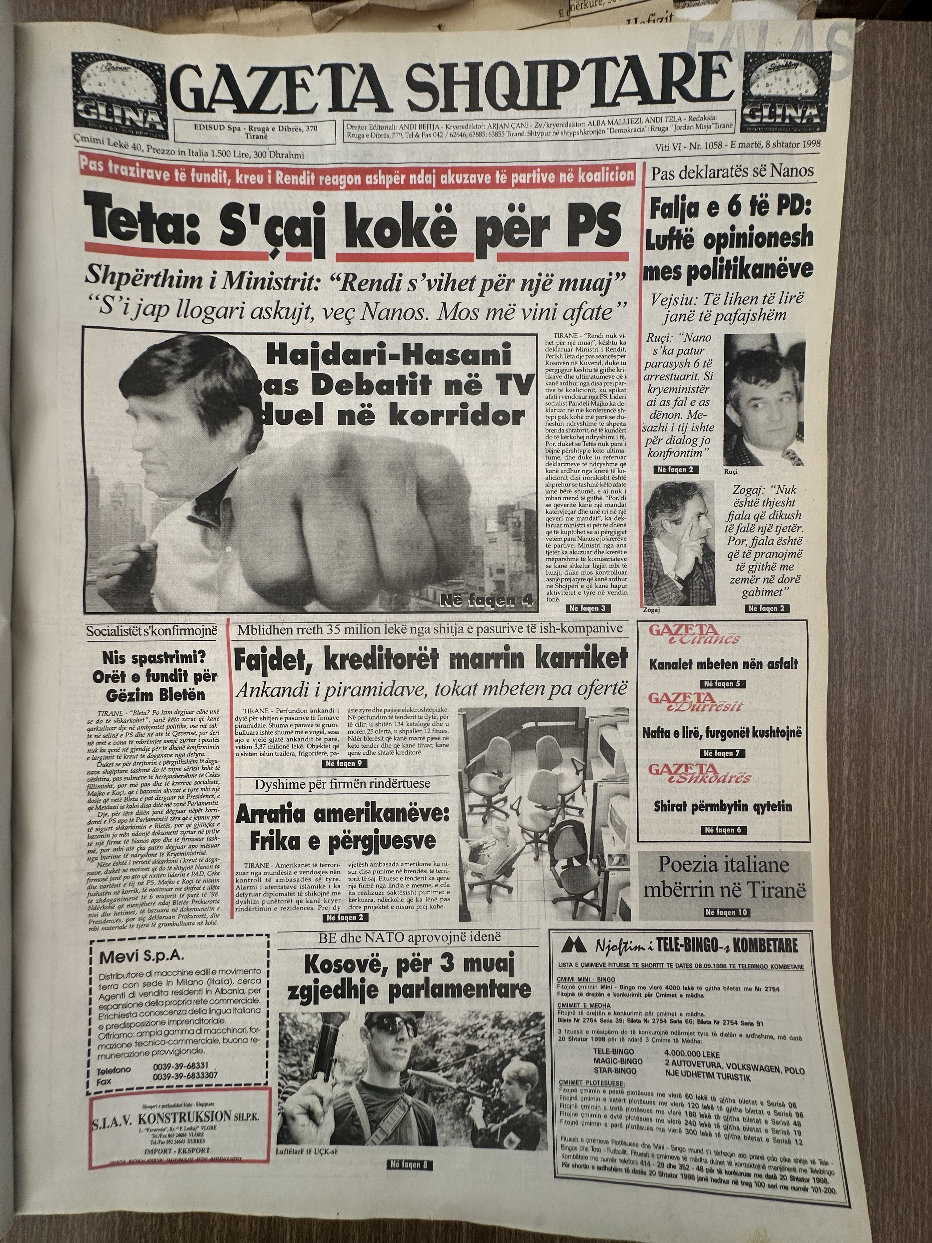 Gazeta Shqiptare 1998-09-08