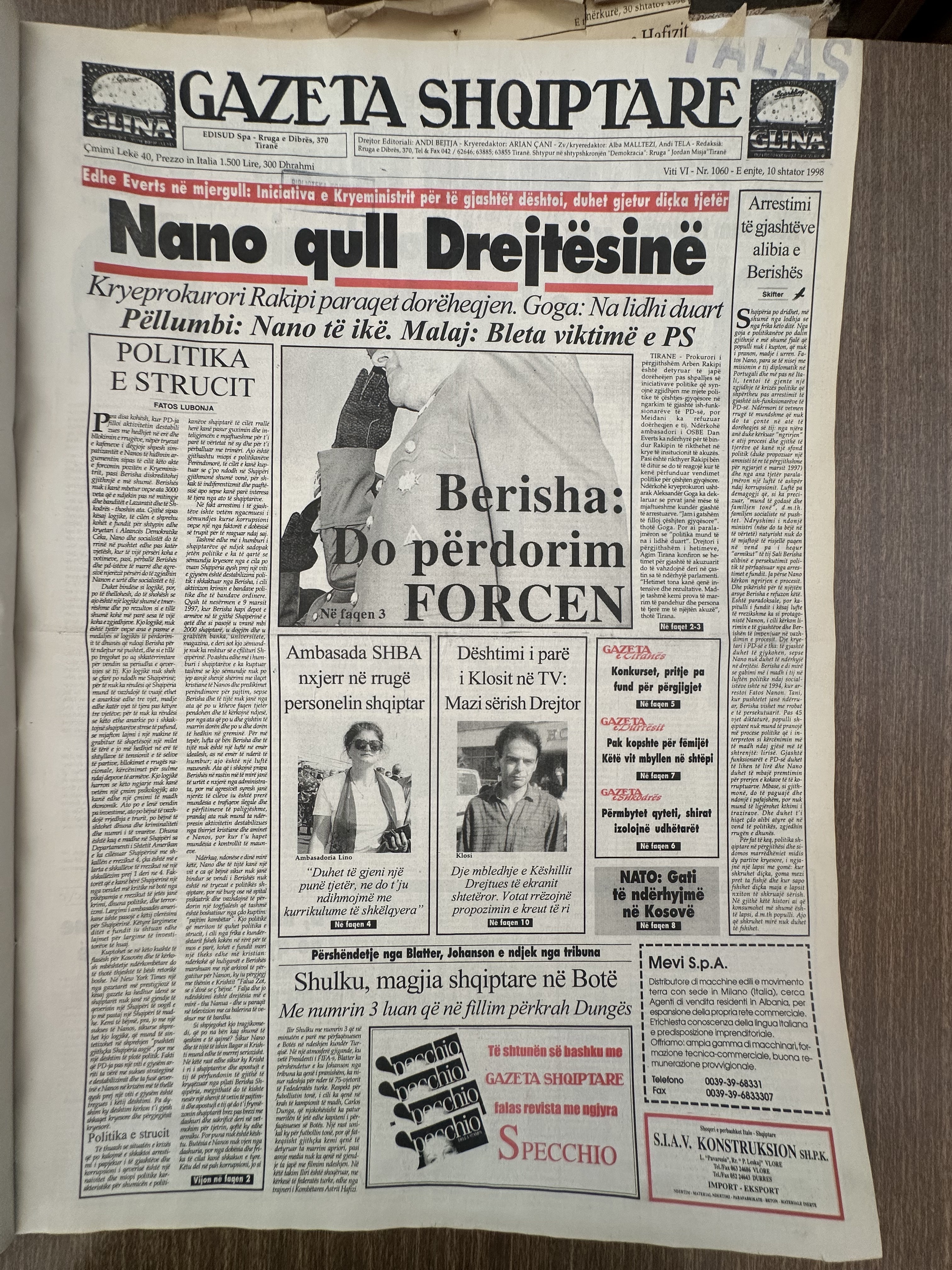 Gazeta Shqiptare 1998-09-10