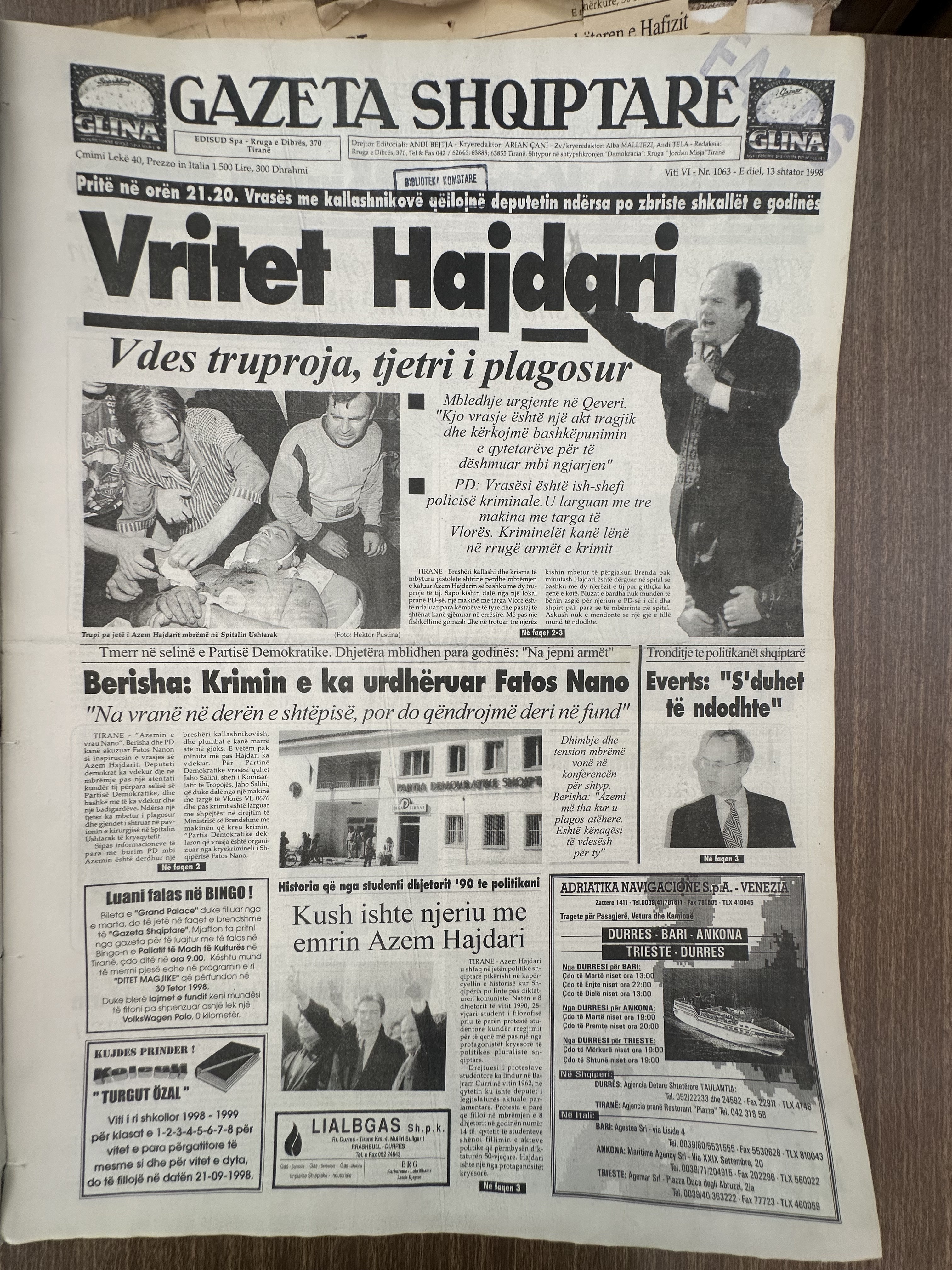 Gazeta Shqiptare 1998-09-13