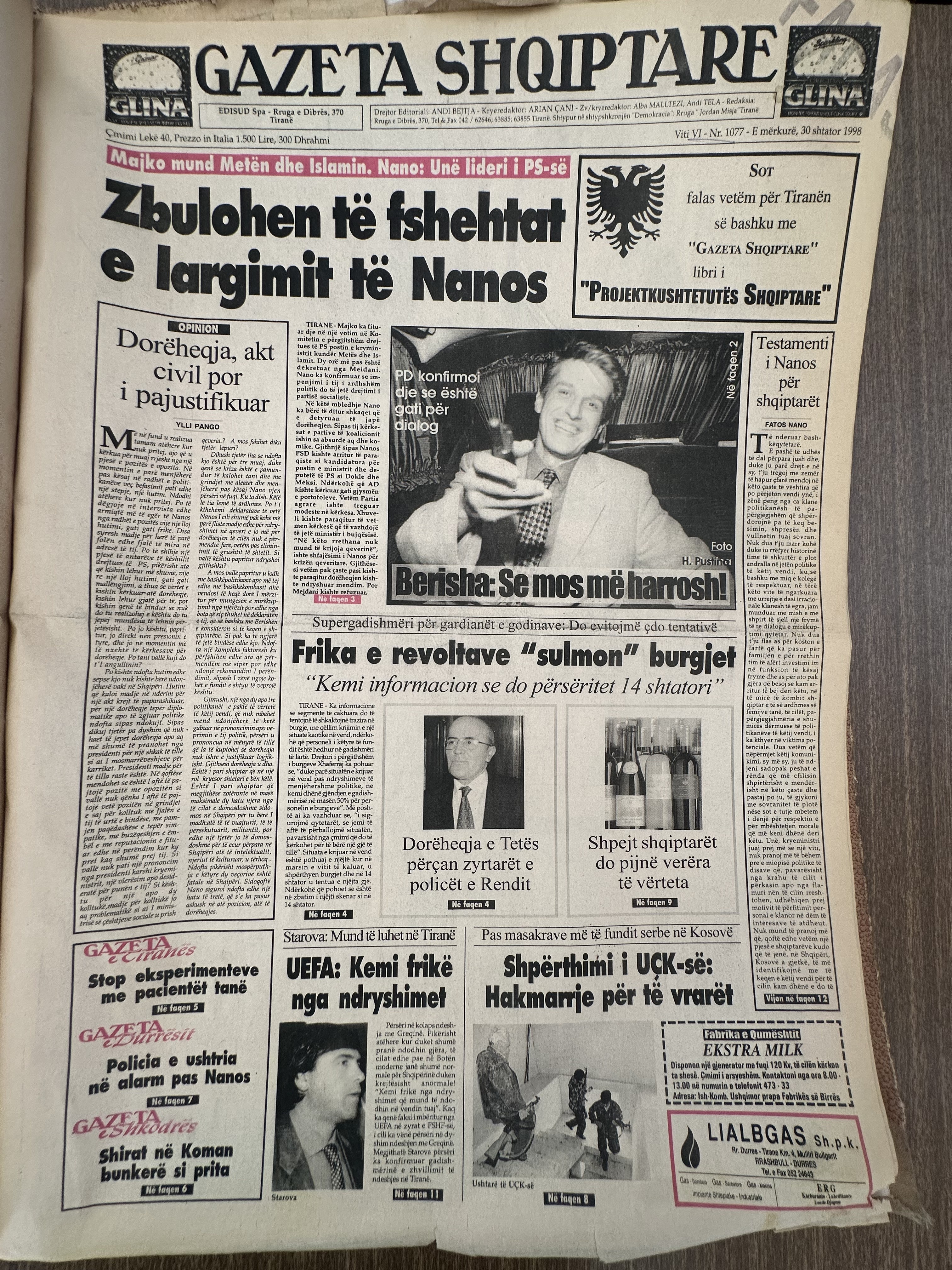 Gazeta Shqiptare 1998-09-30