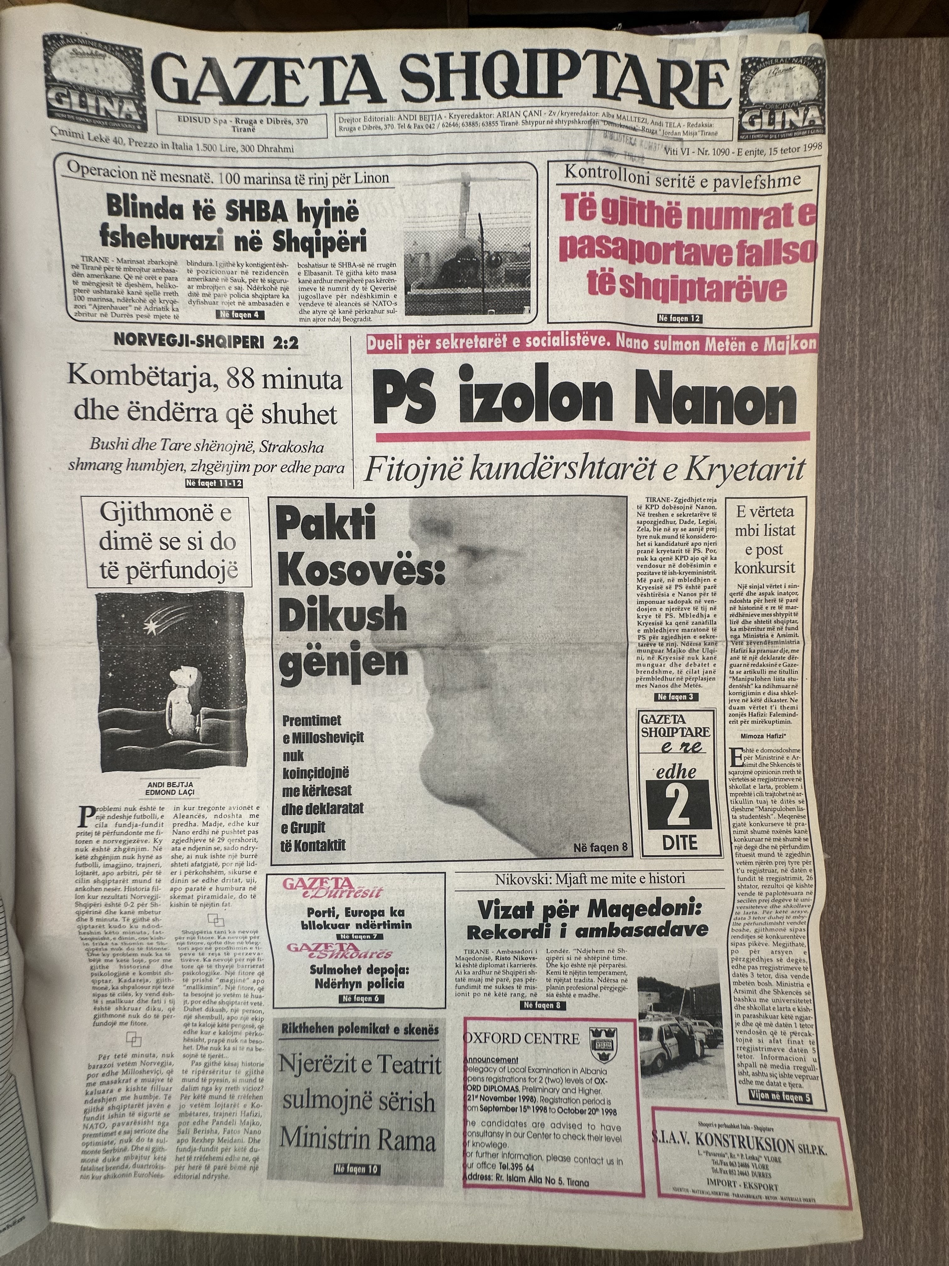 Gazeta Shqiptare 1998-10-15