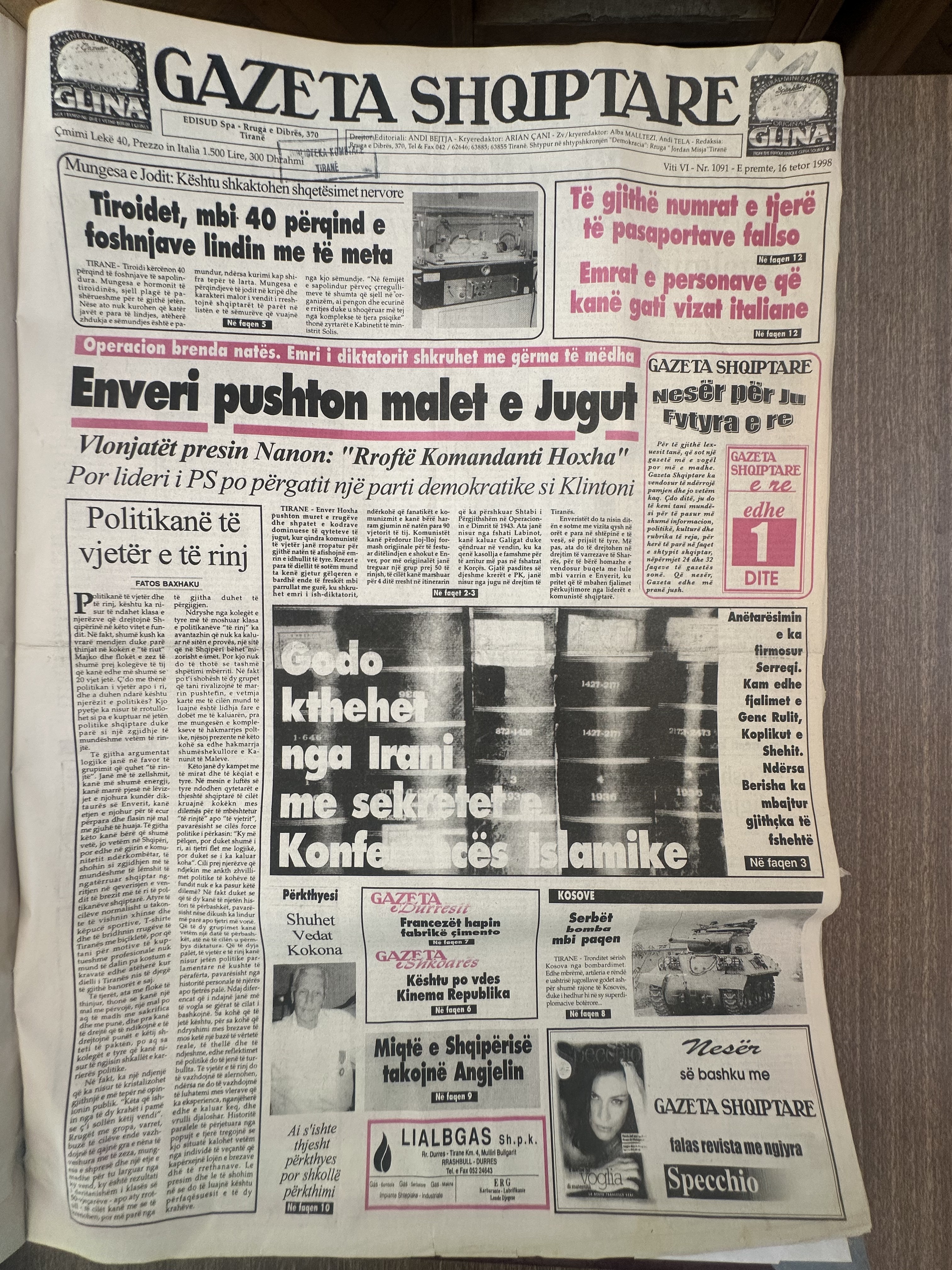 Gazeta Shqiptare 1998-10-16