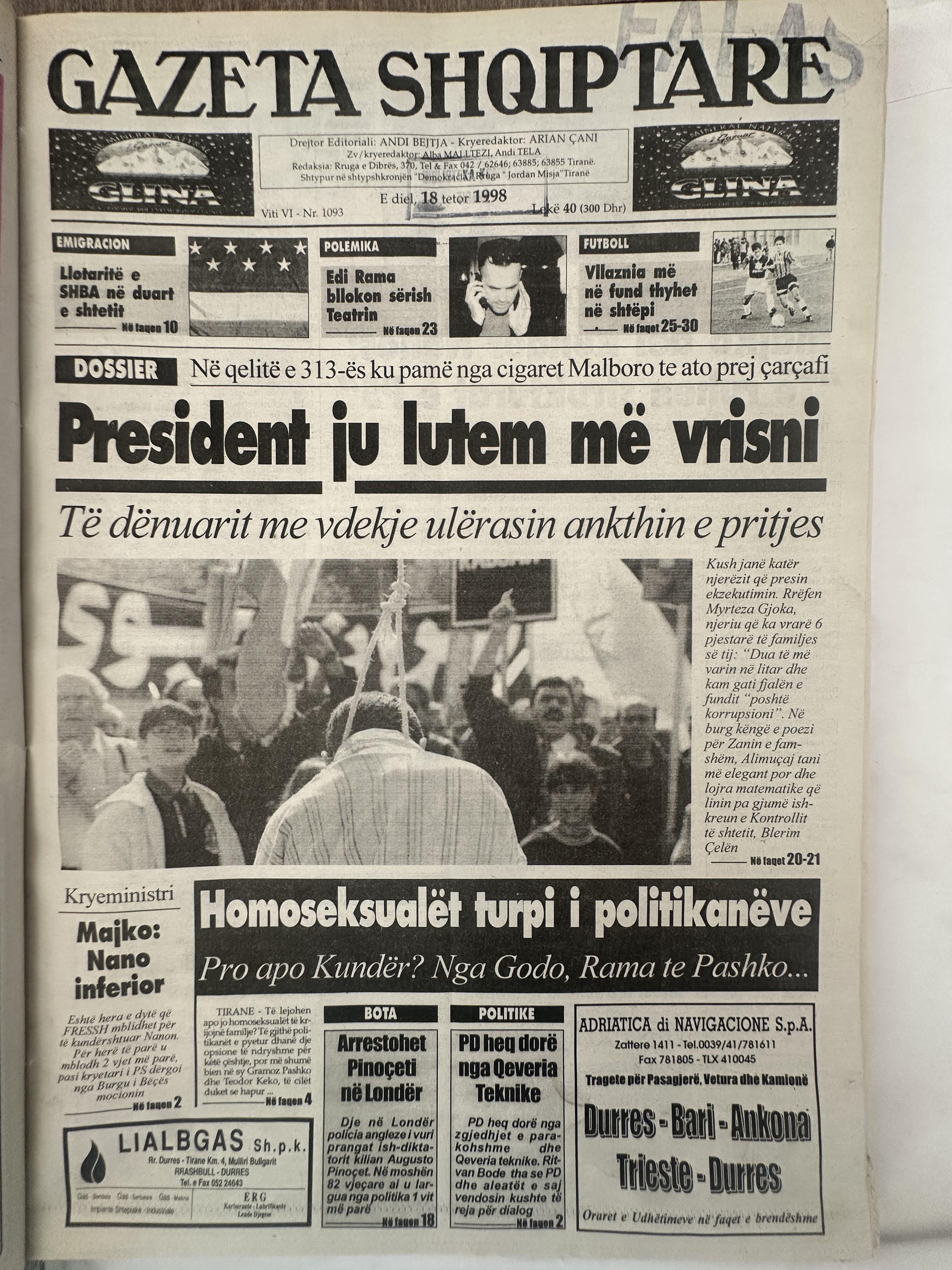 Gazeta Shqiptare 1998-10-18