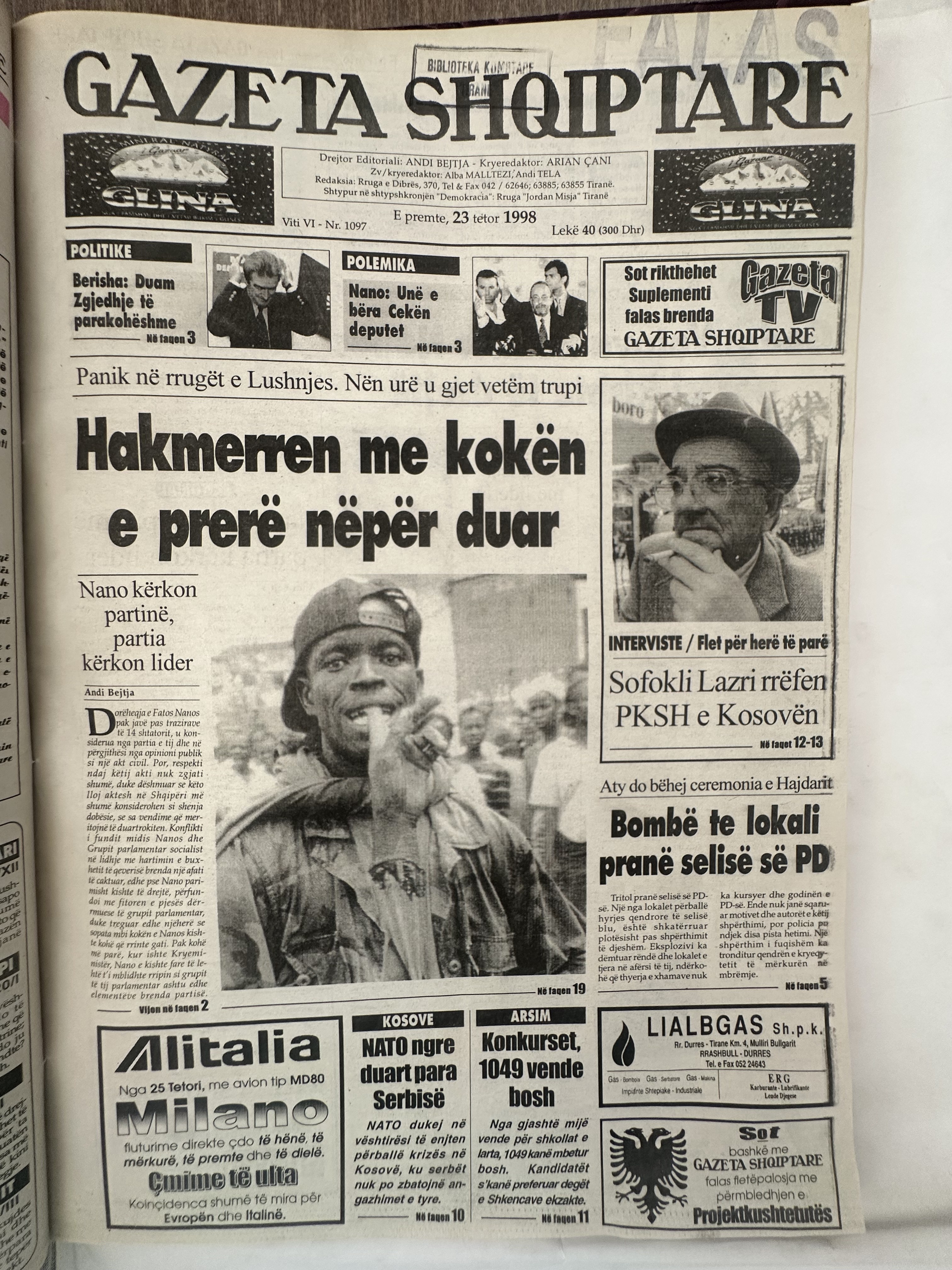 Gazeta Shqiptare 1998-10-23