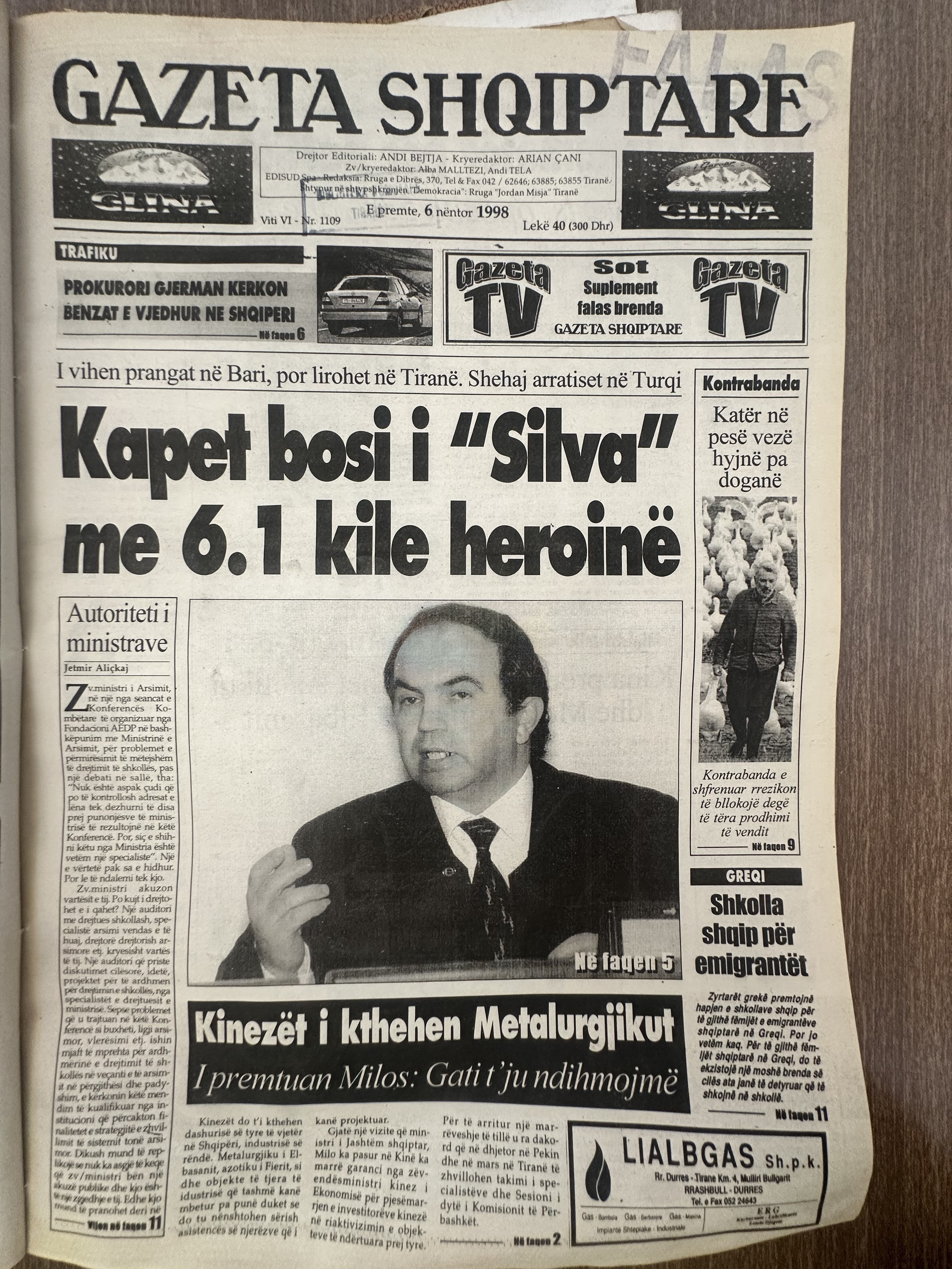 Gazeta Shqiptare 1998-11-06