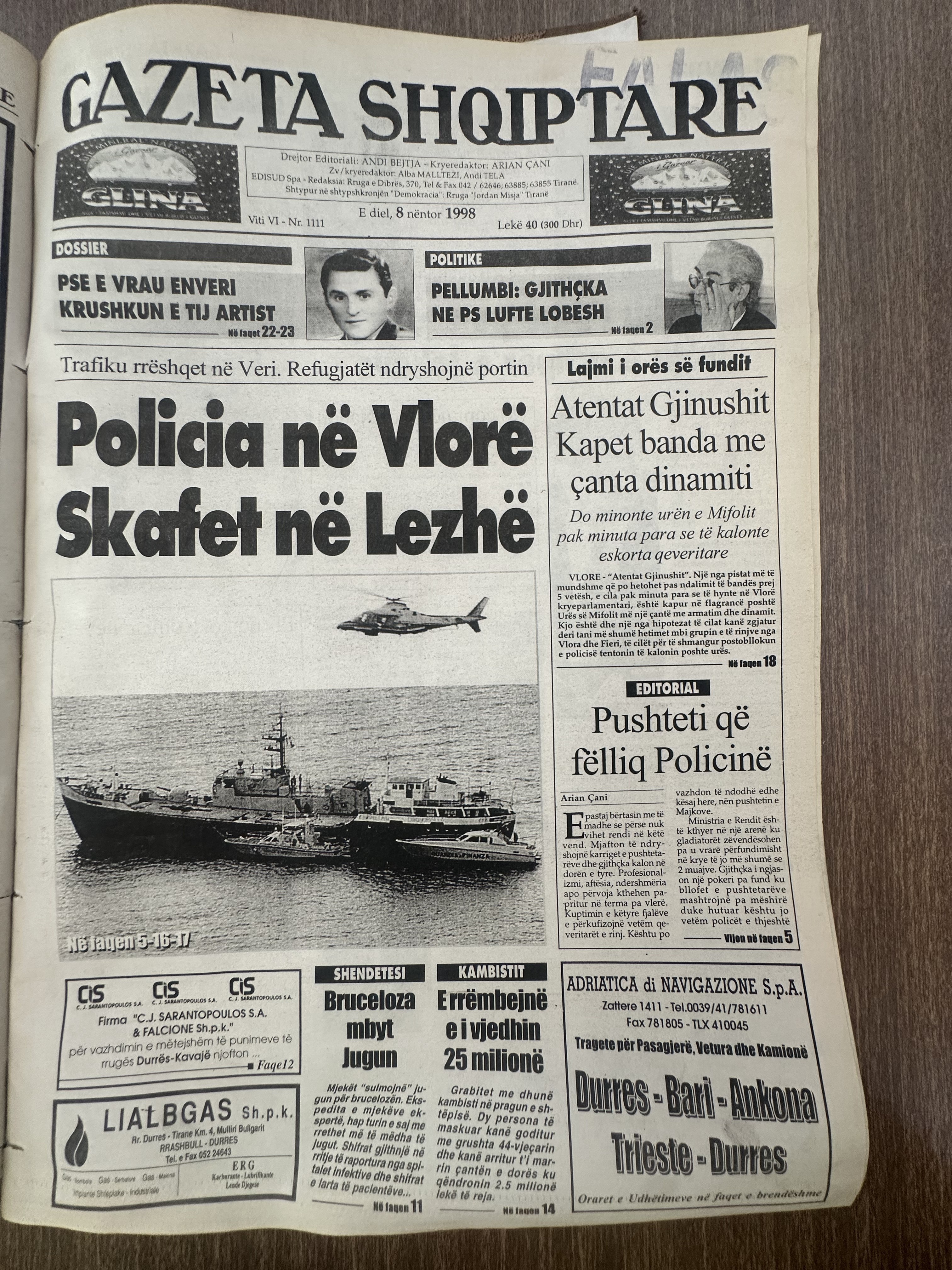 Gazeta Shqiptare 1998-11-08