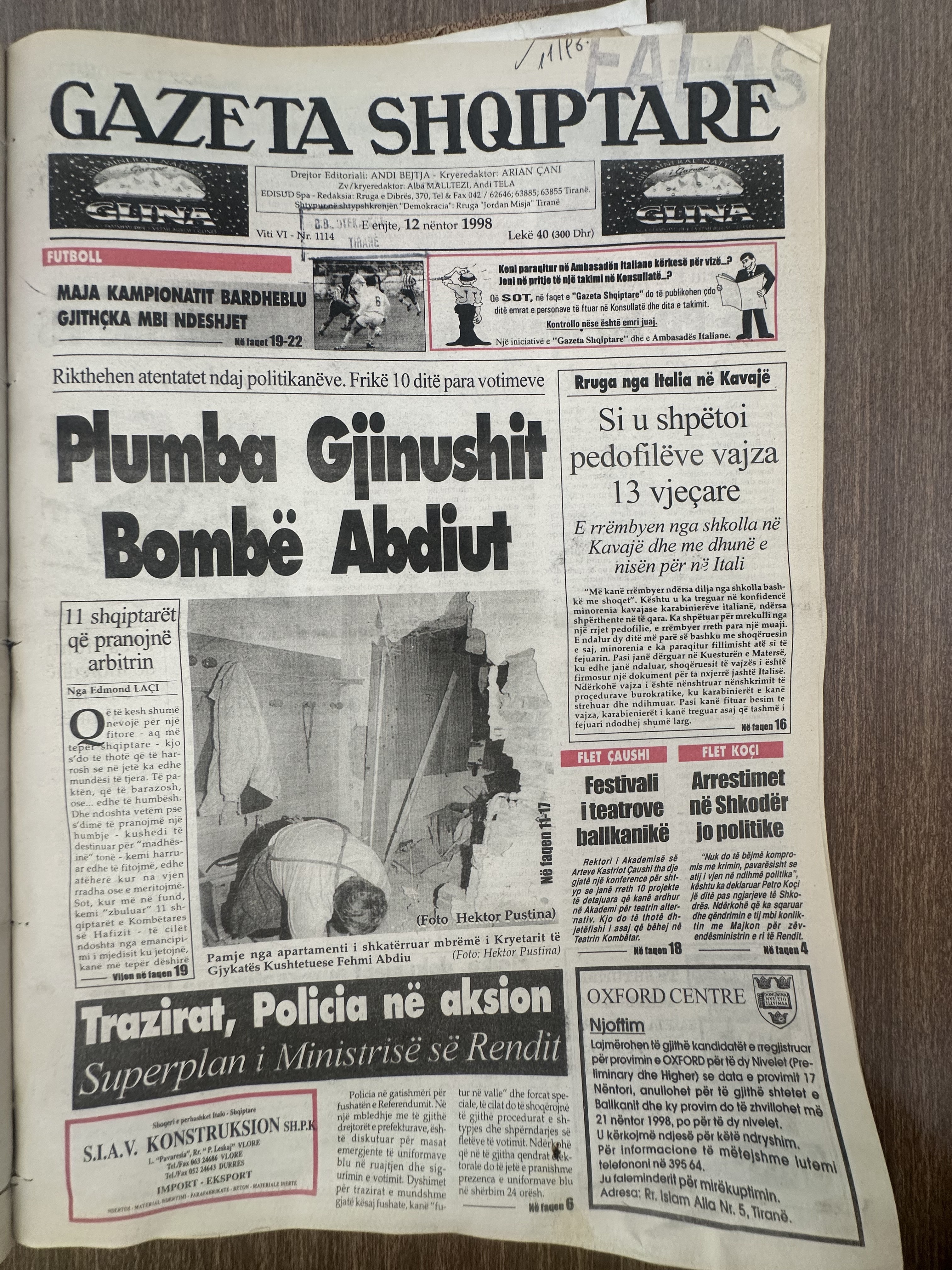 Gazeta Shqiptare 1998-11-12