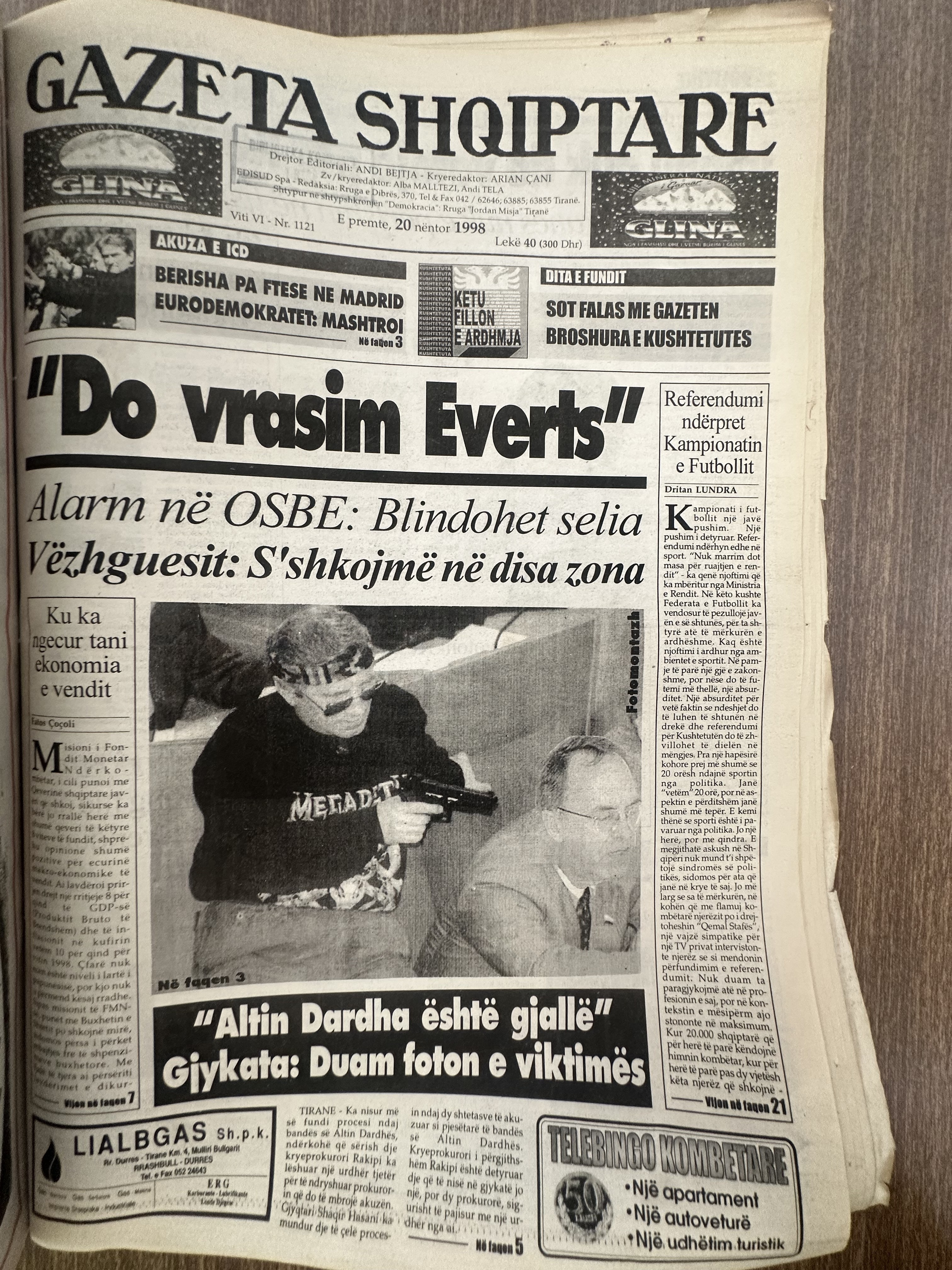 Gazeta Shqiptare 1998-11-20