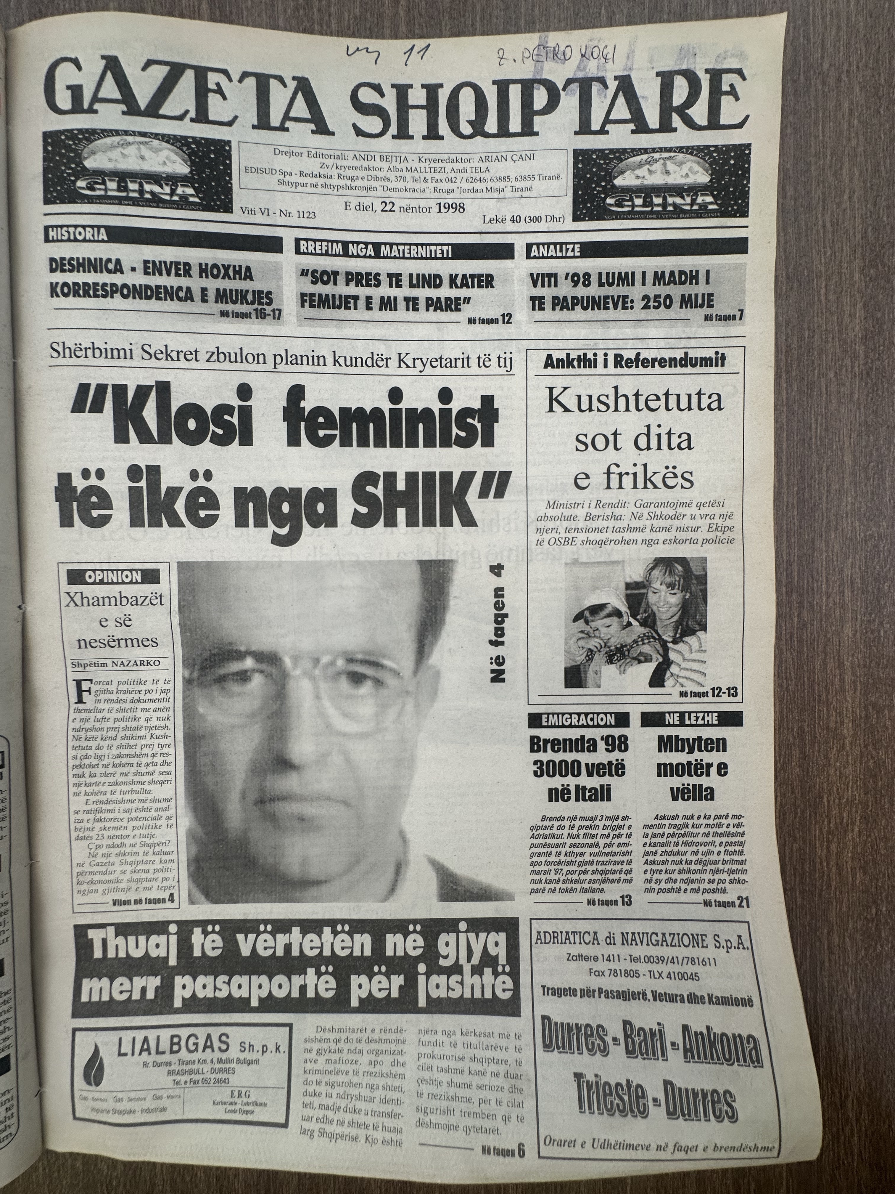 Gazeta Shqiptare 1998-11-22