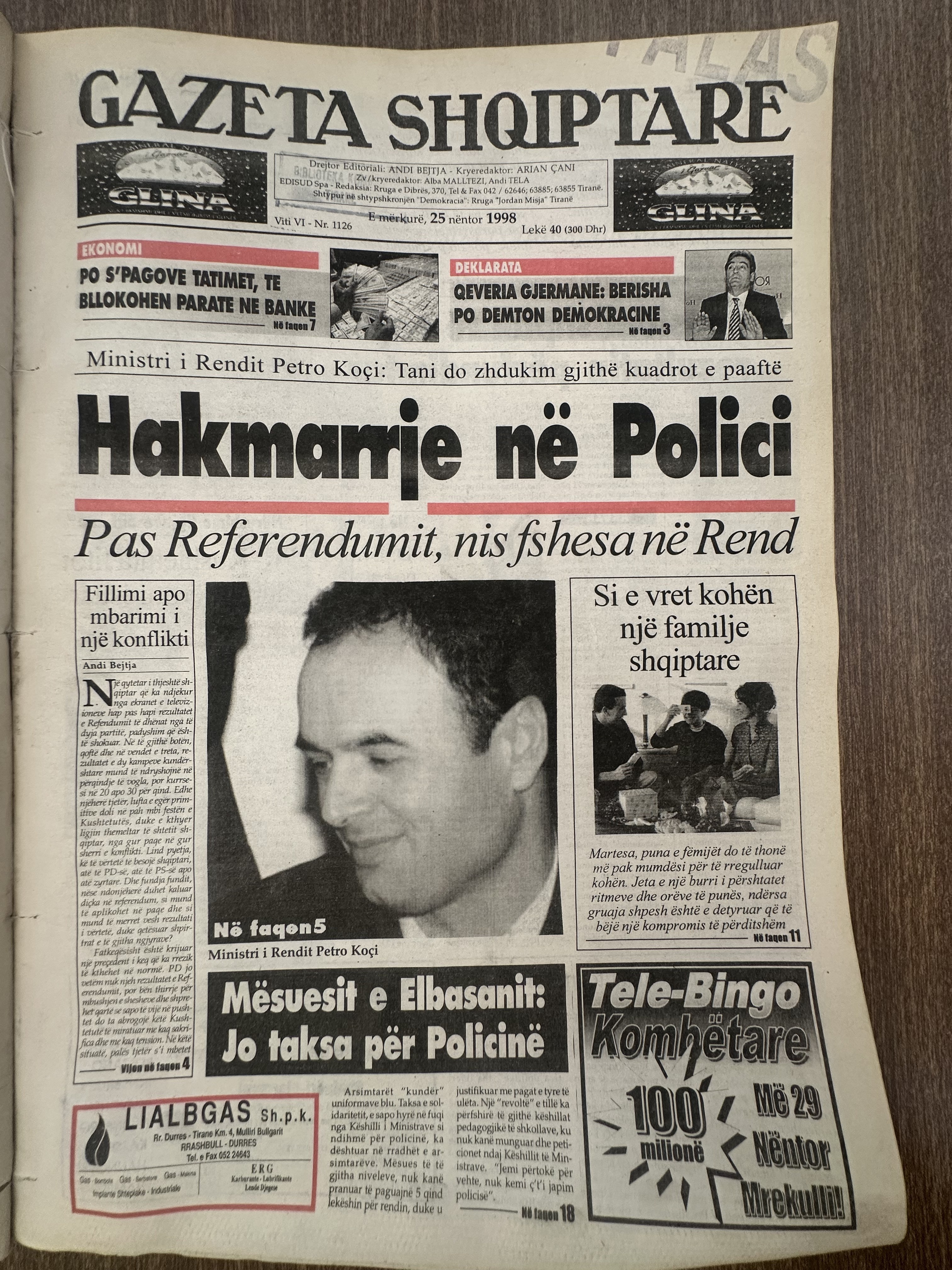 Gazeta Shqiptare 1998-11-25