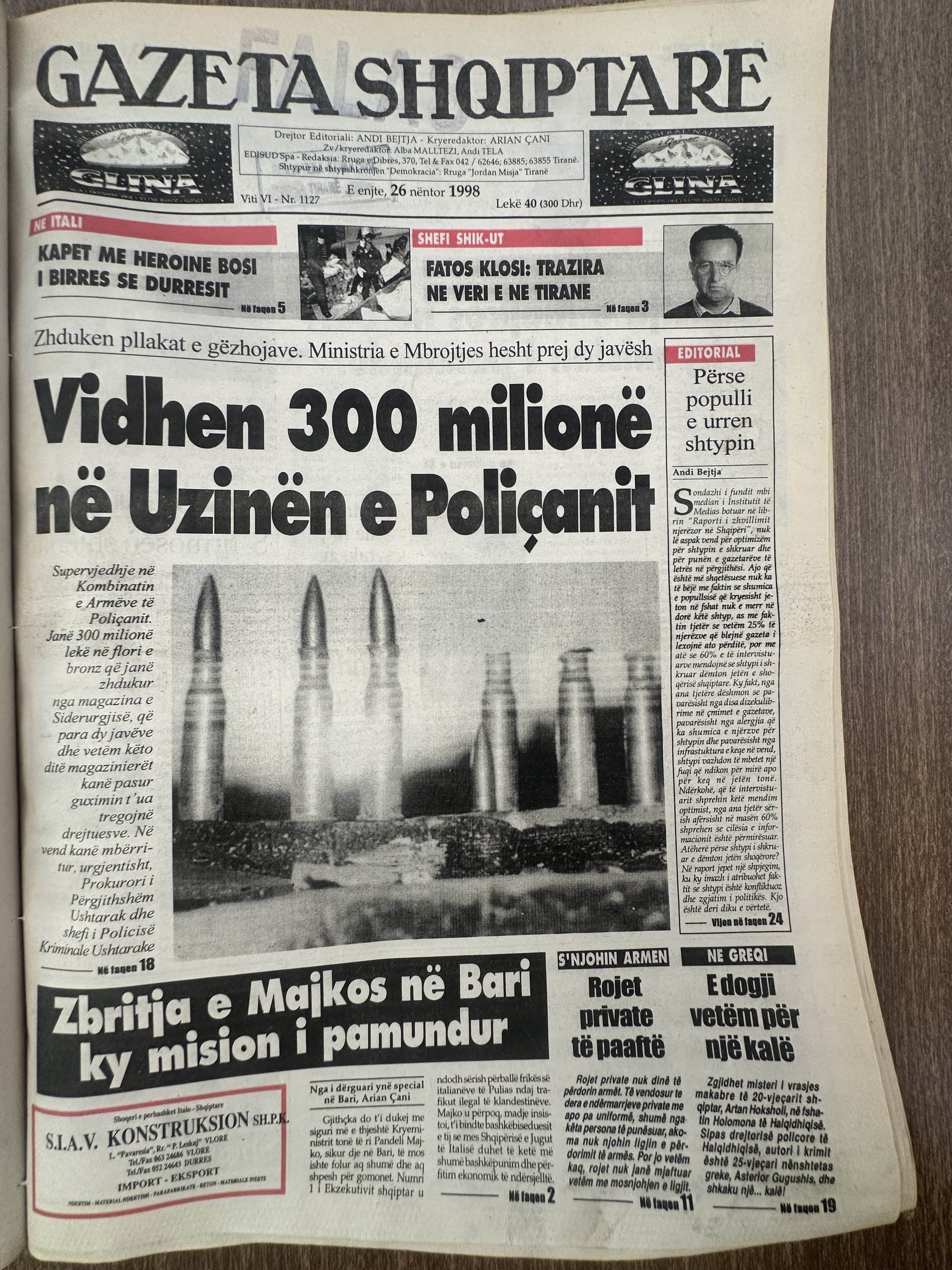 Gazeta Shqiptare 1998-11-26
