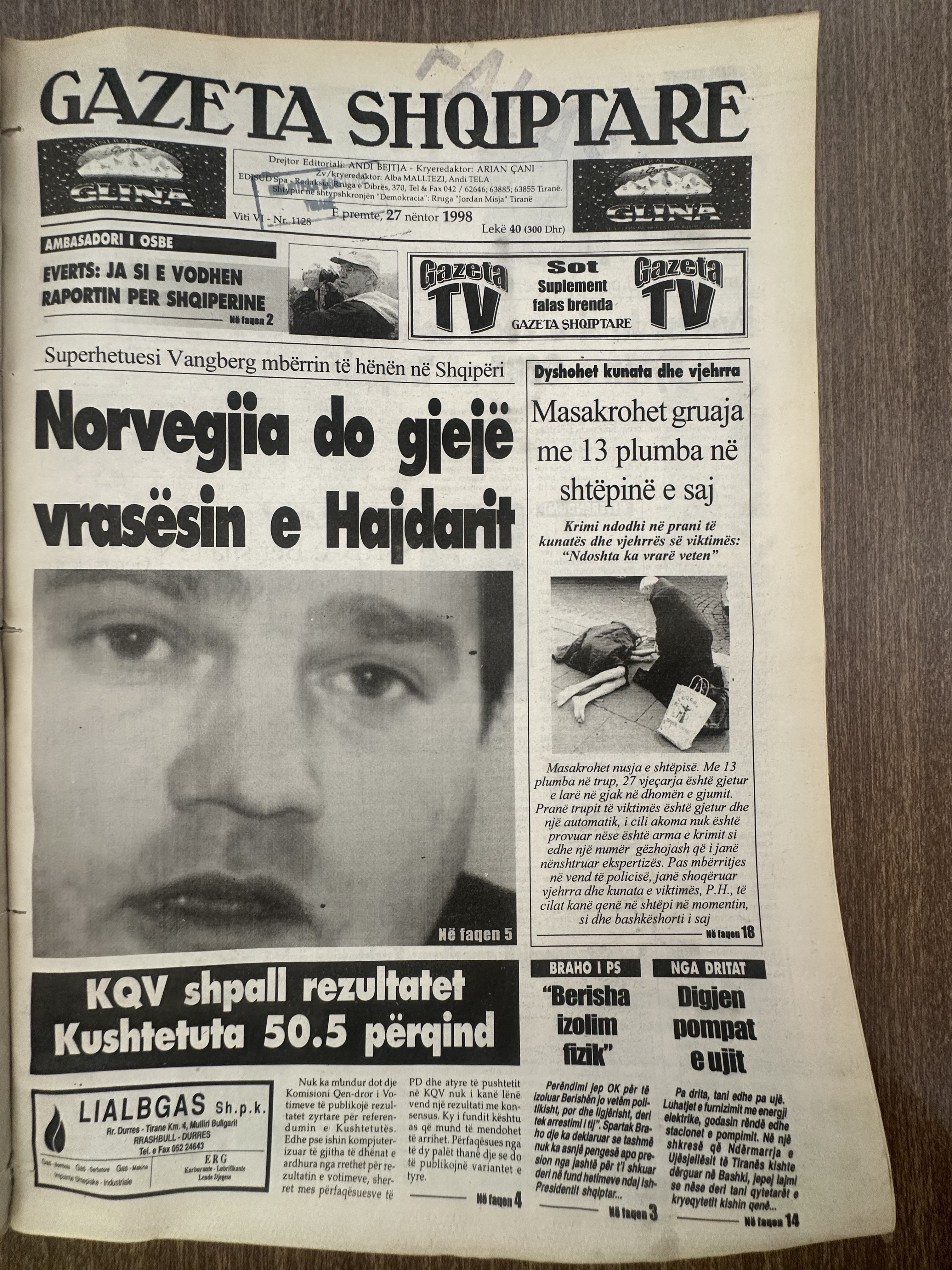Gazeta Shqiptare 1998-11-27