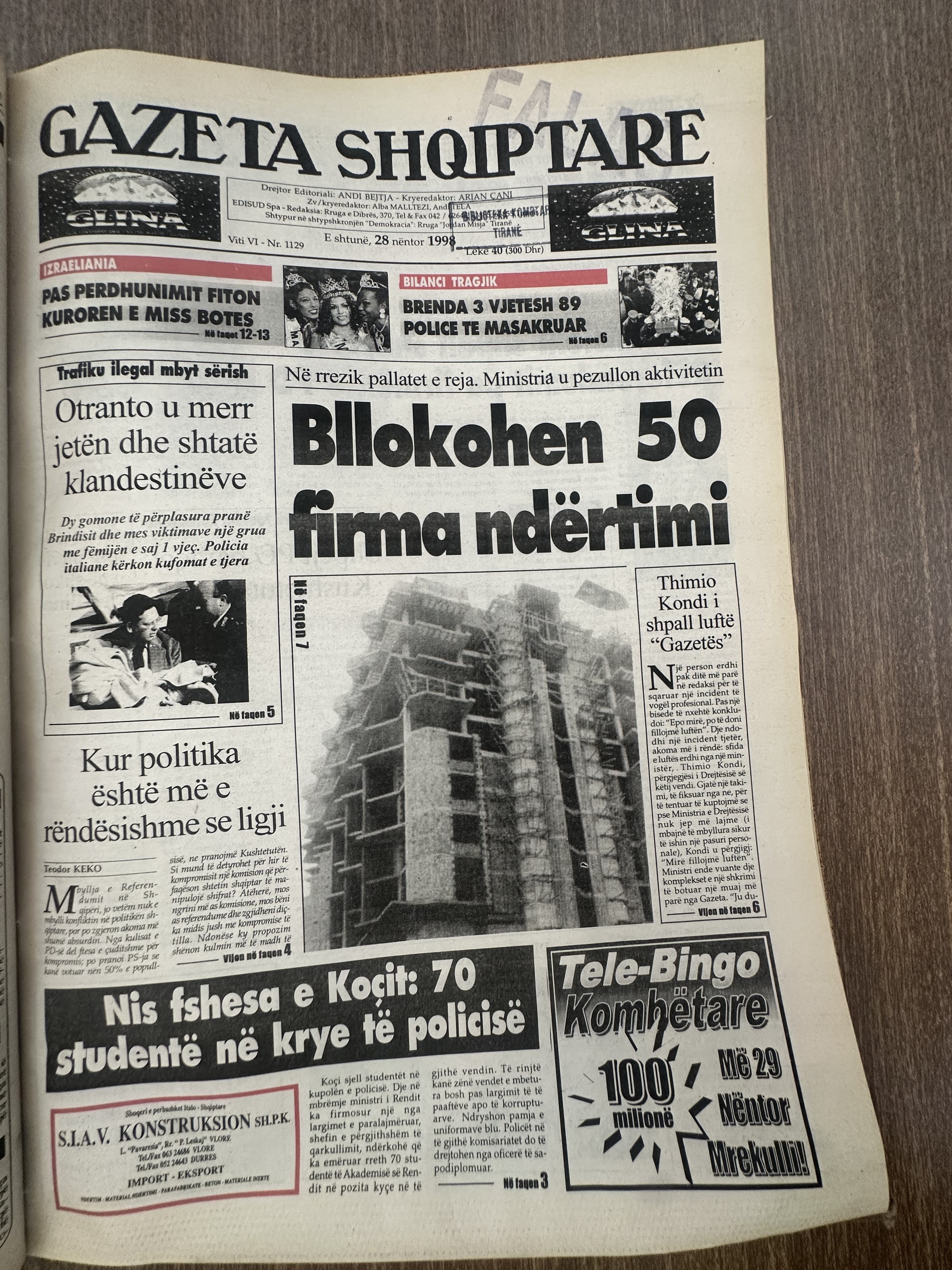 Gazeta Shqiptare 1998-11-28
