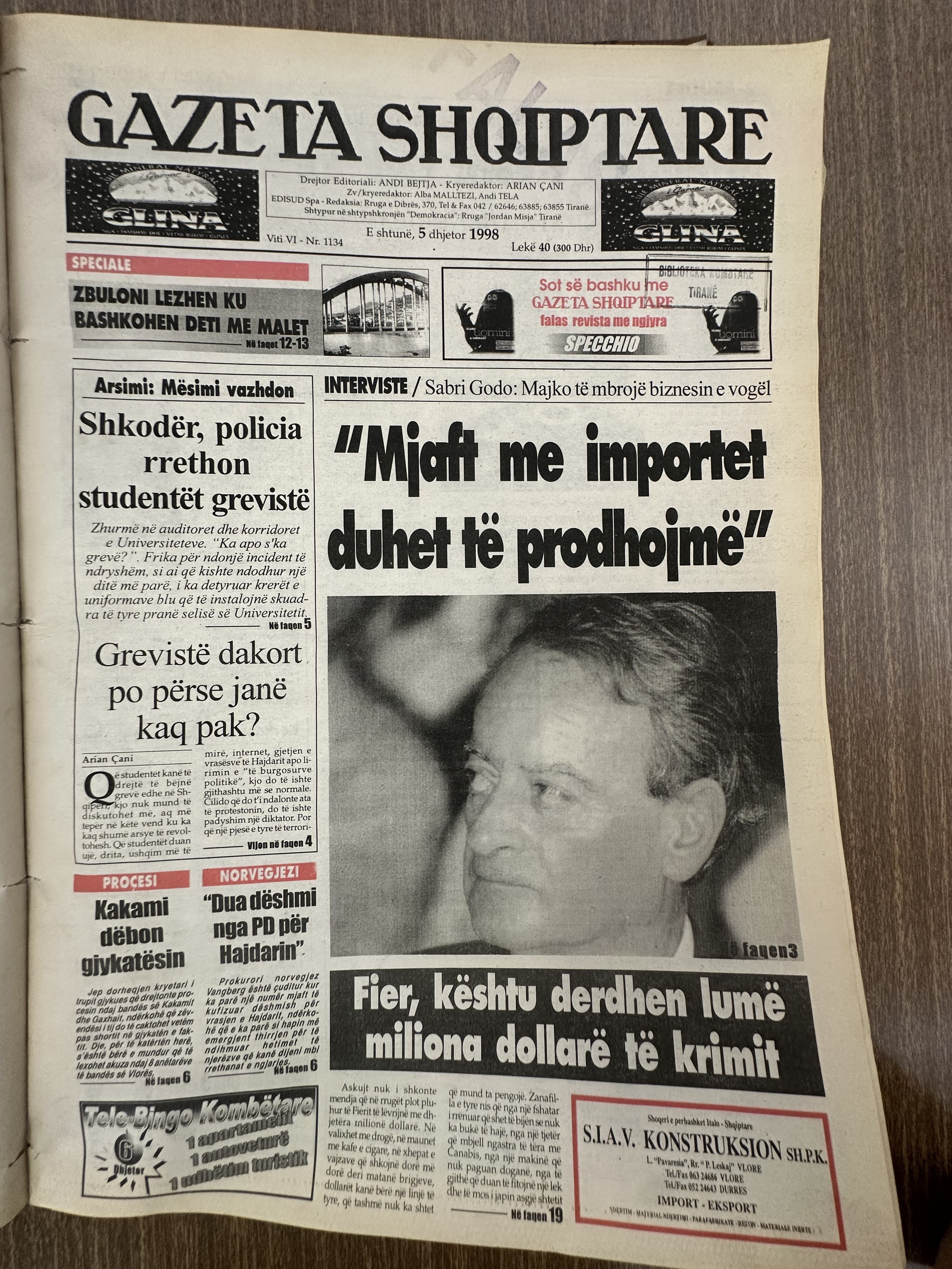 Gazeta Shqiptare 1998-12-05