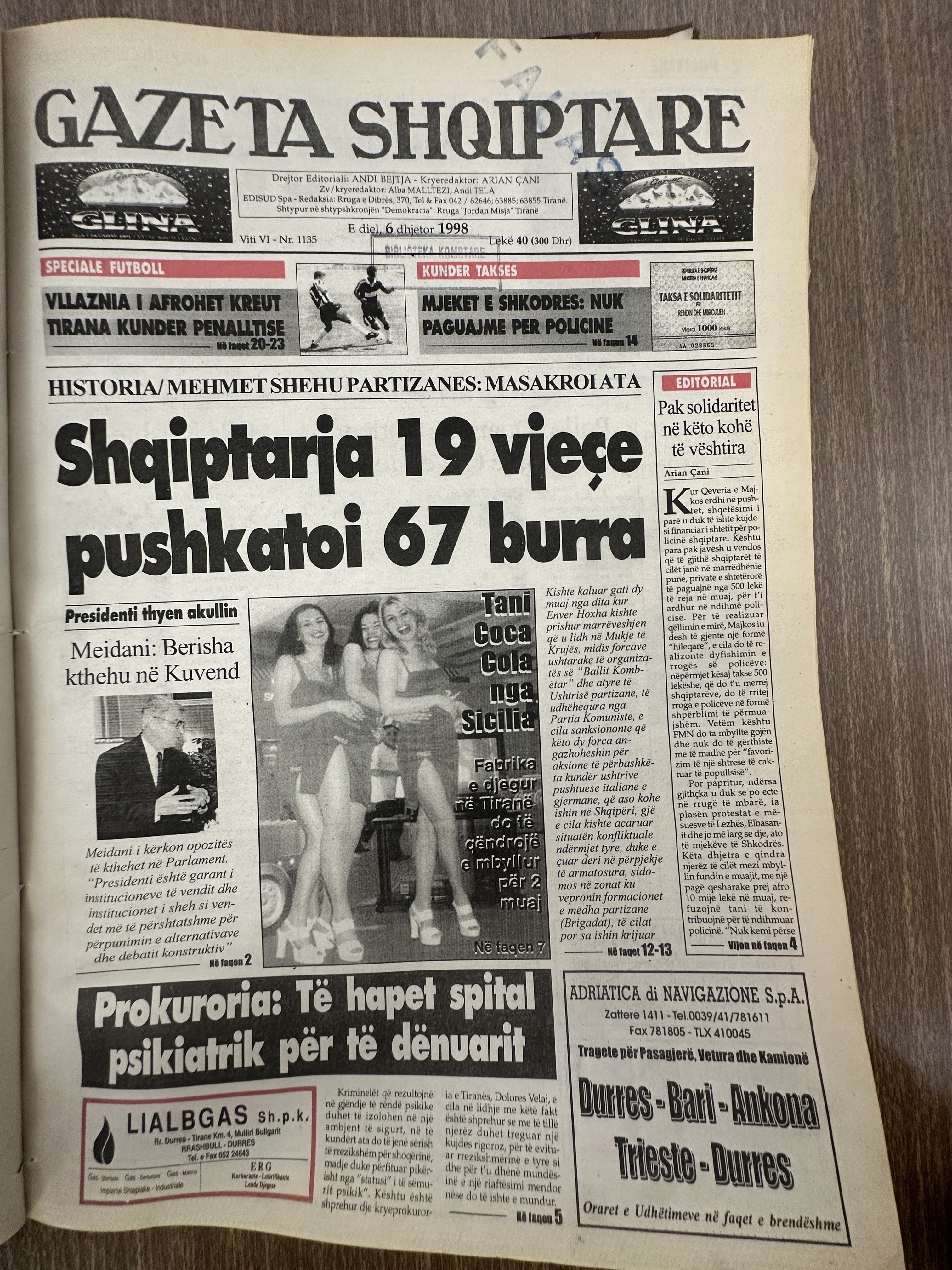 Gazeta Shqiptare 1998-12-06