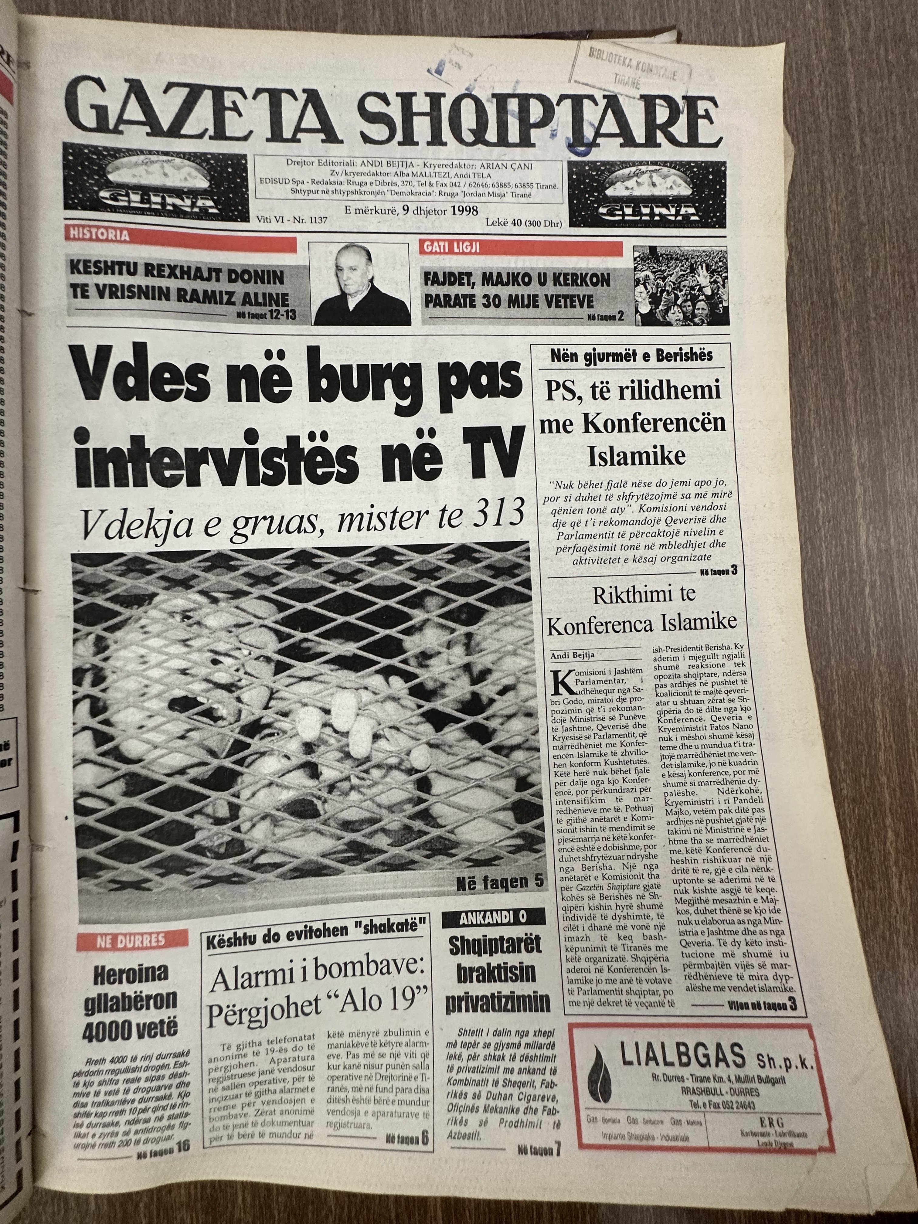 Gazeta Shqiptare 1998-12-09