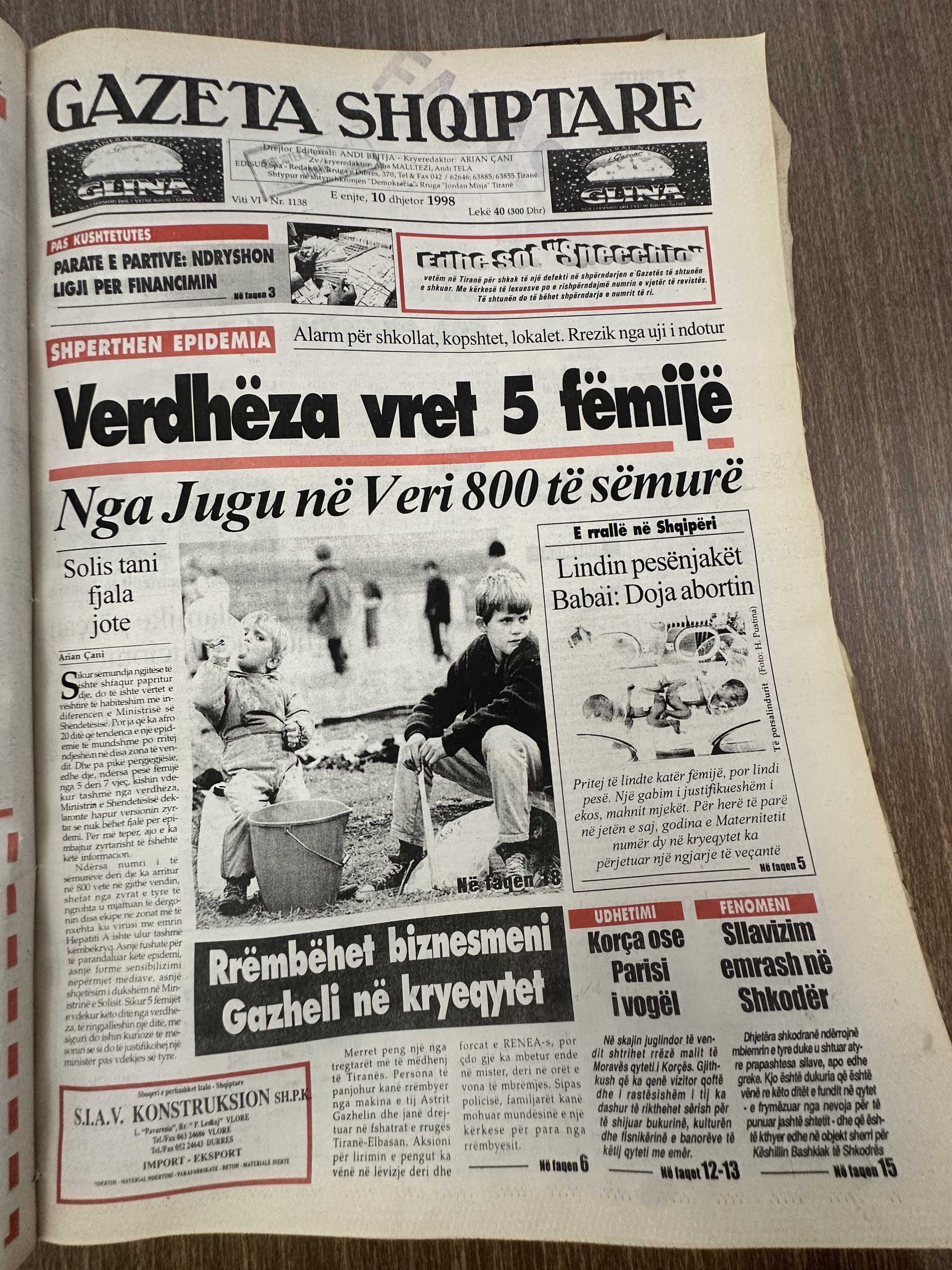 Gazeta Shqiptare 1998-12-10