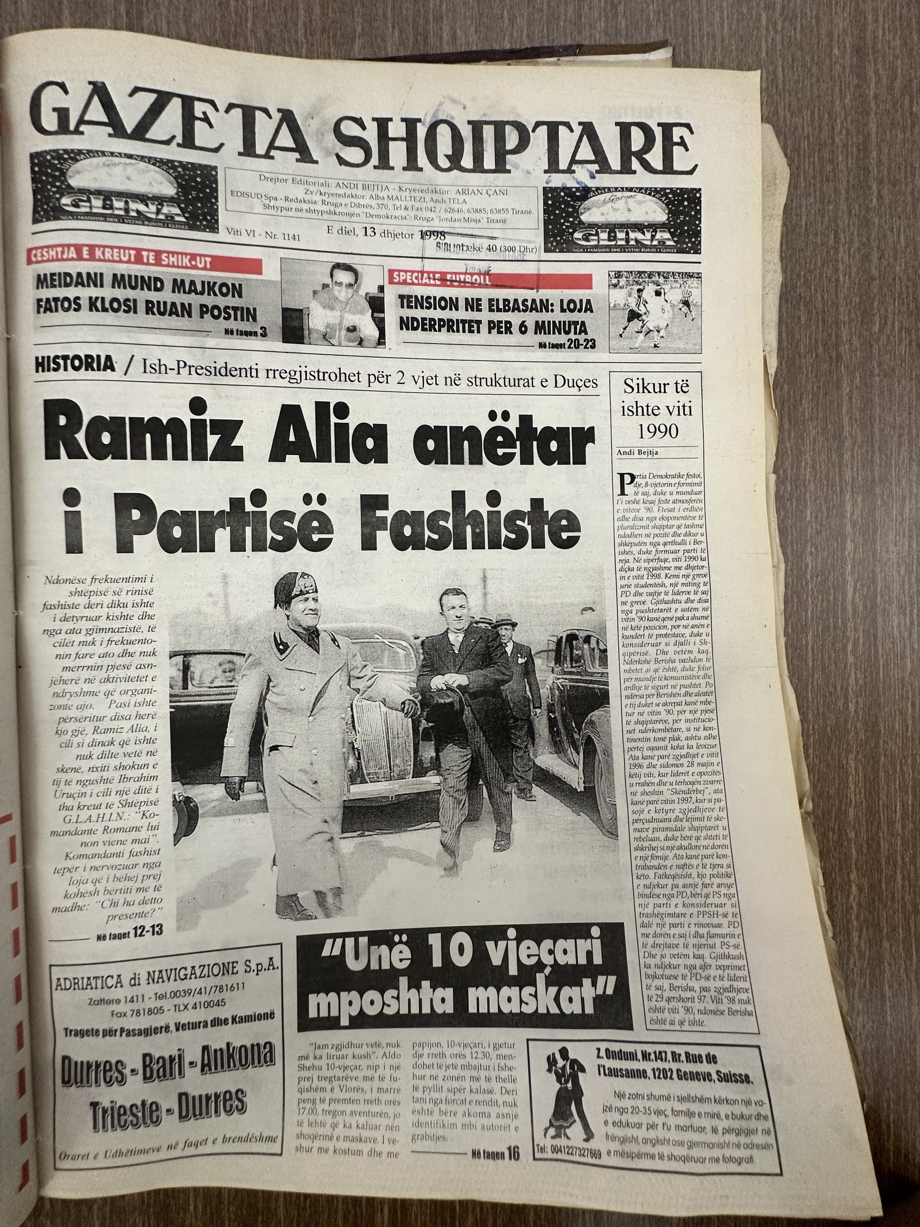 Gazeta Shqiptare 1998-12-13