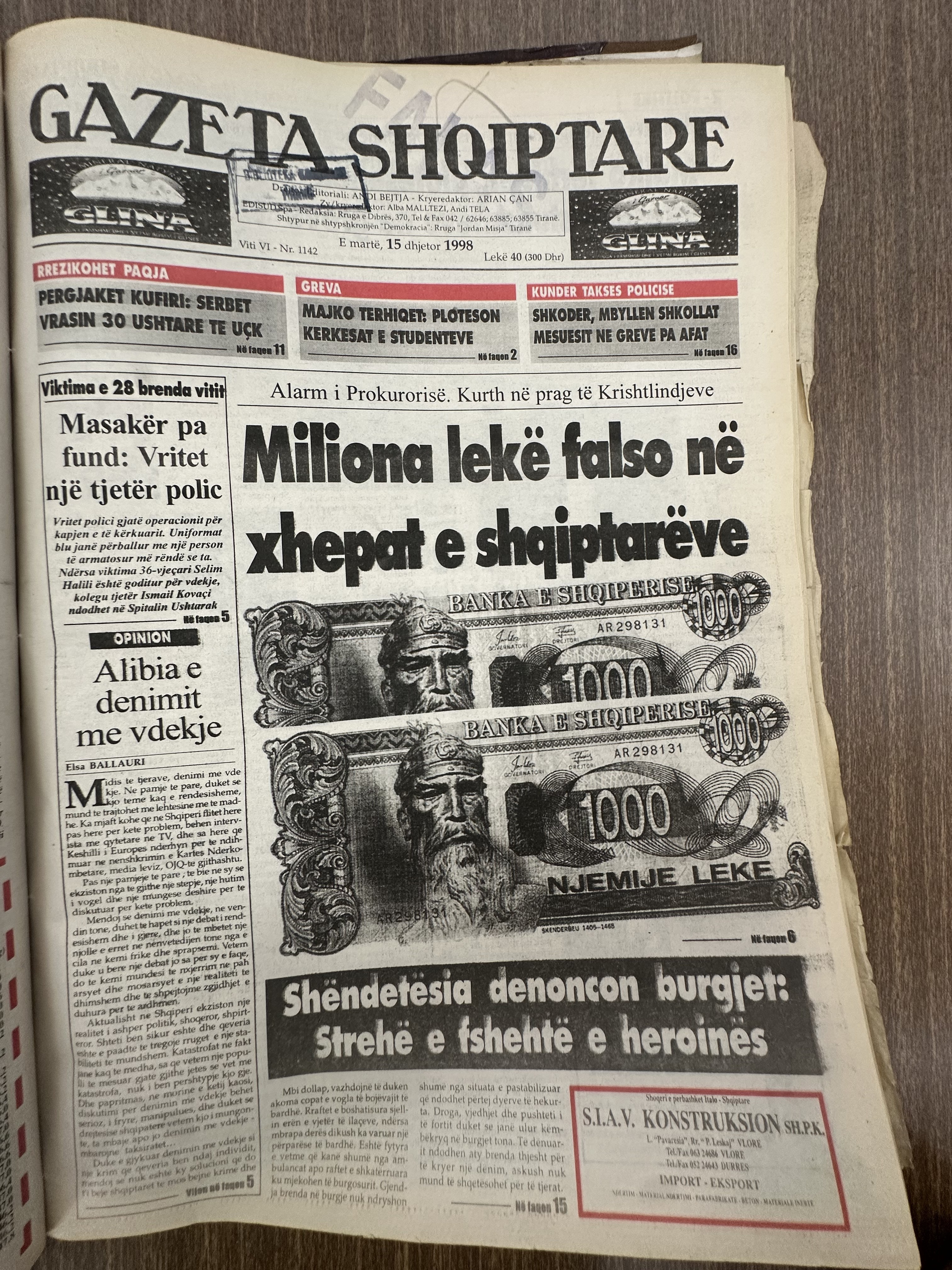 Gazeta Shqiptare 1998-12-15