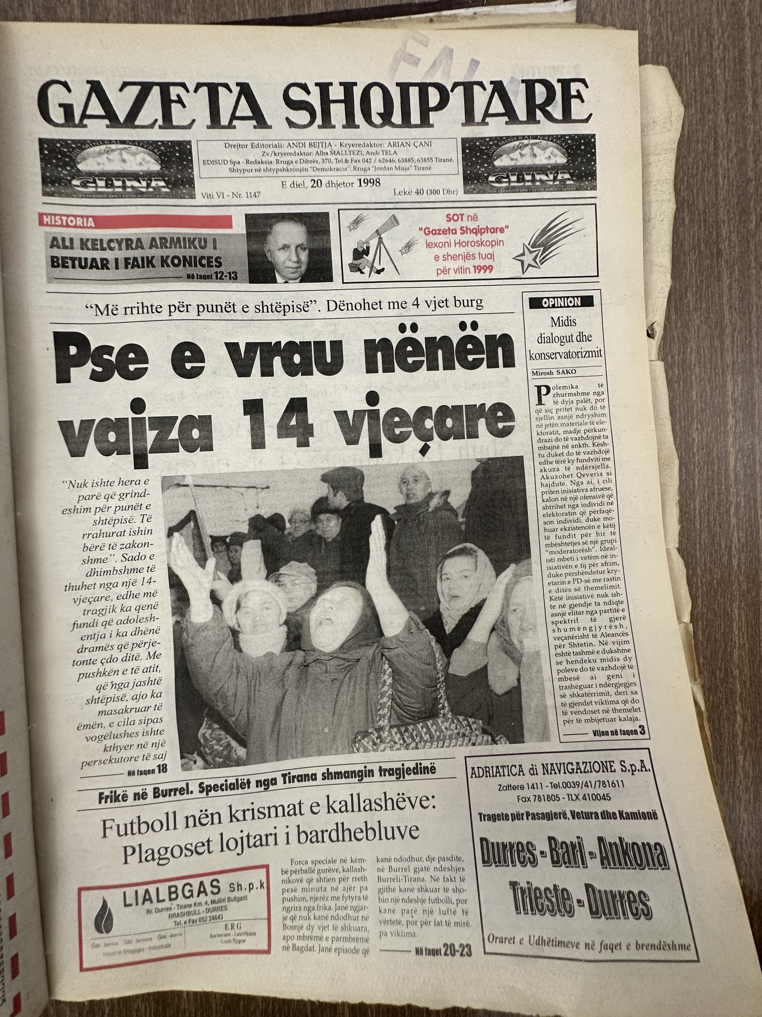 Gazeta Shqiptare 1998-12-20