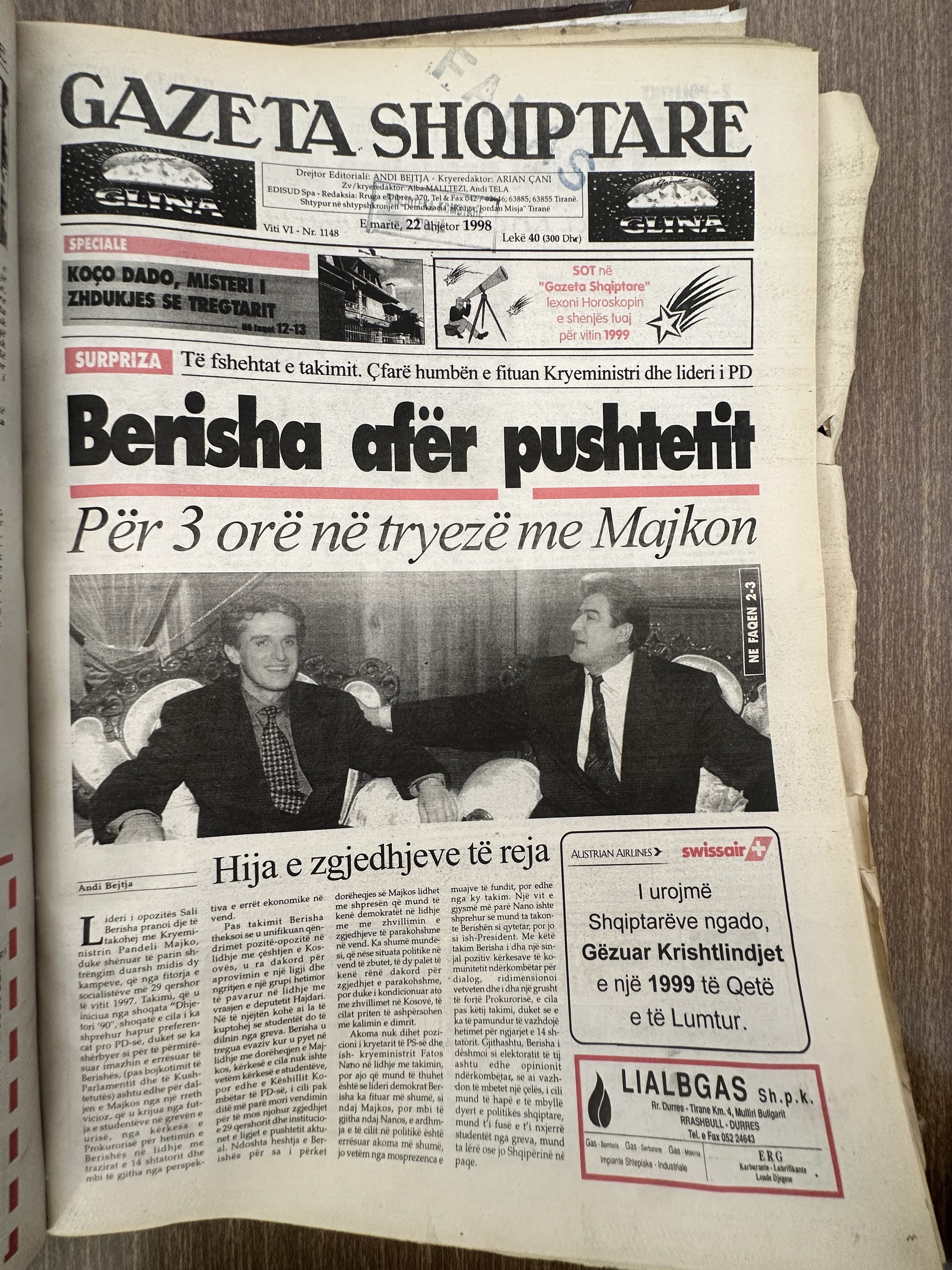 Gazeta Shqiptare 1998-12-22
