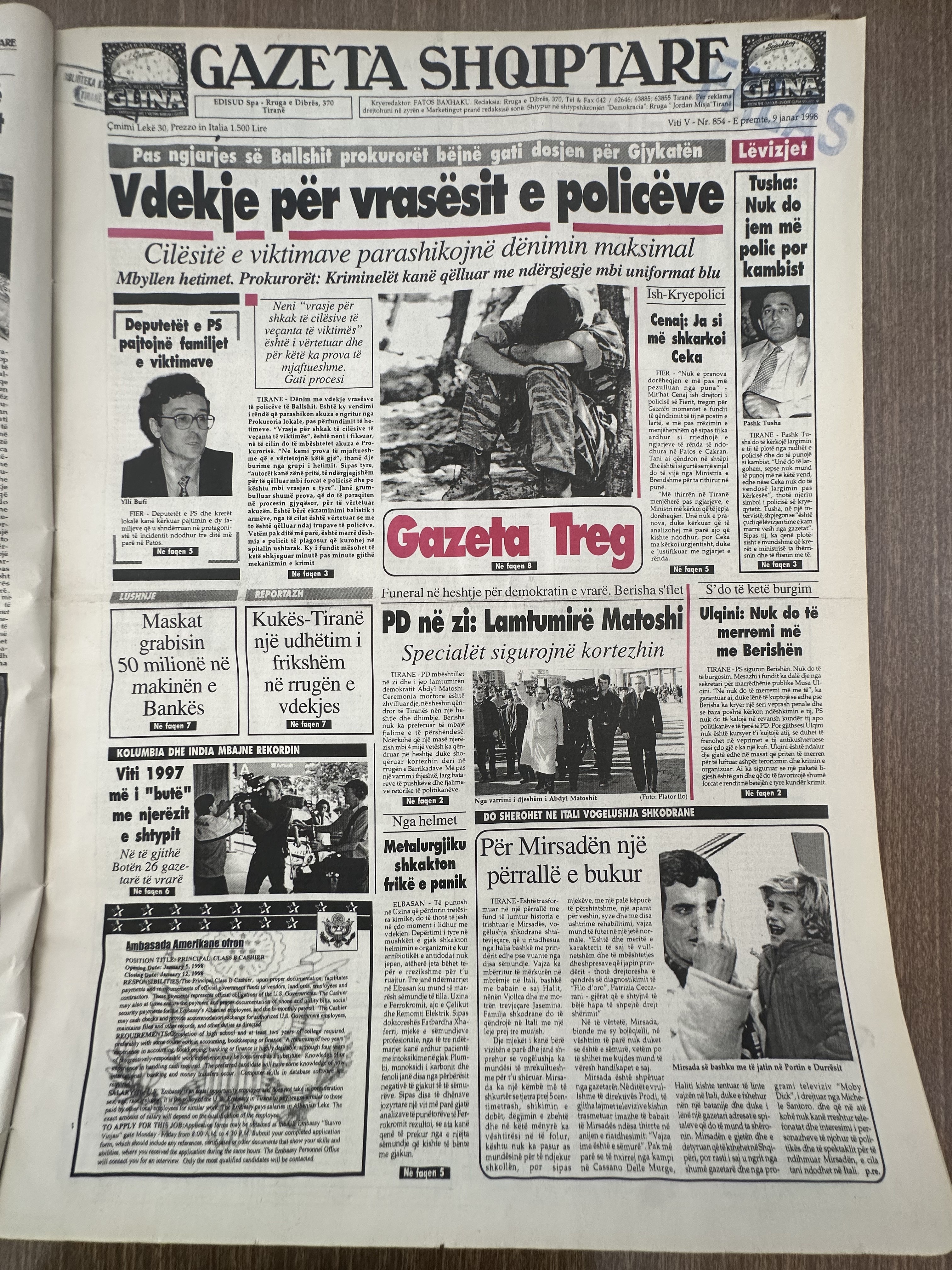 Gazeta Shqiptare 1998-01-09