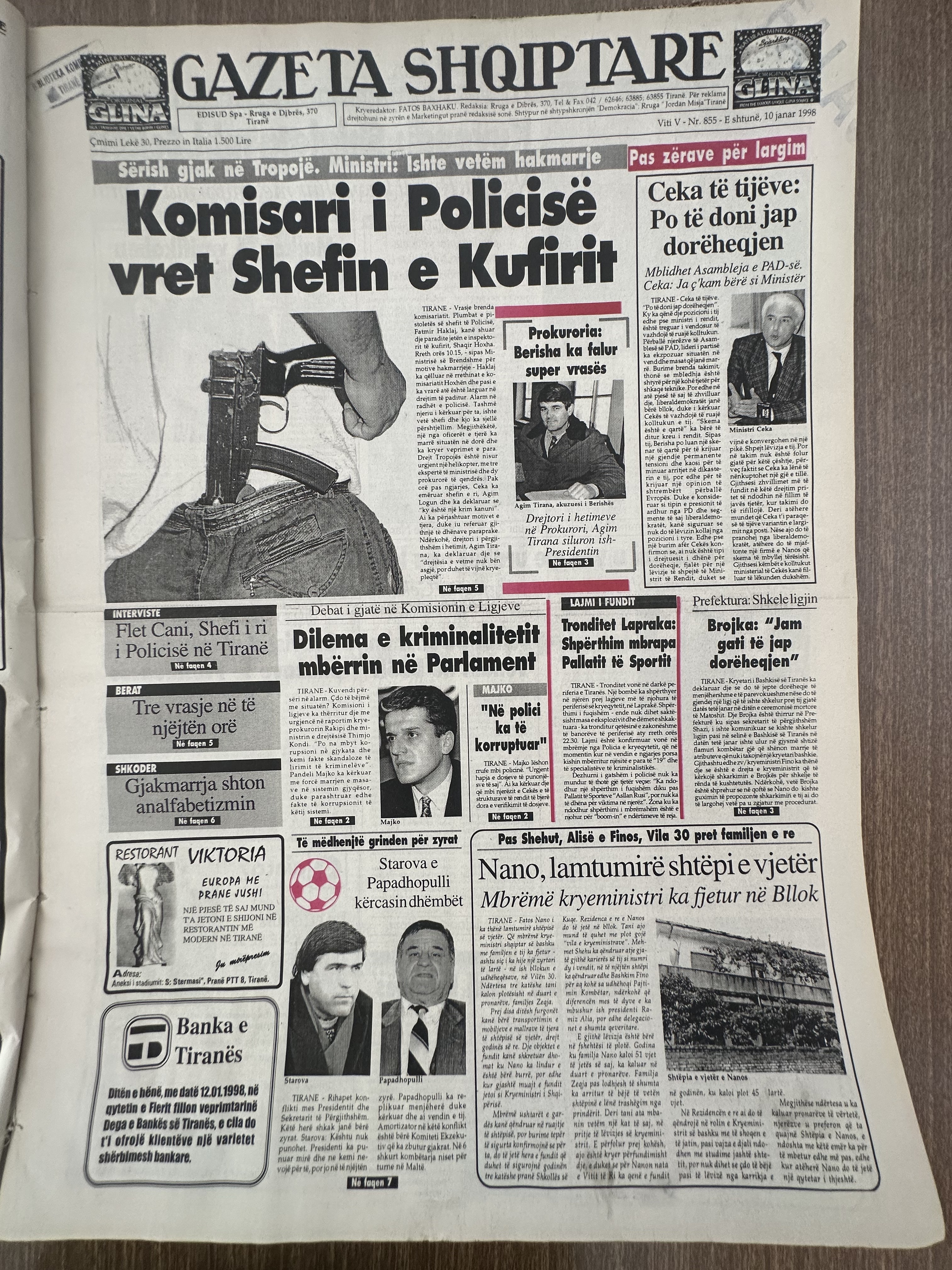 Gazeta Shqiptare 1998-01-10