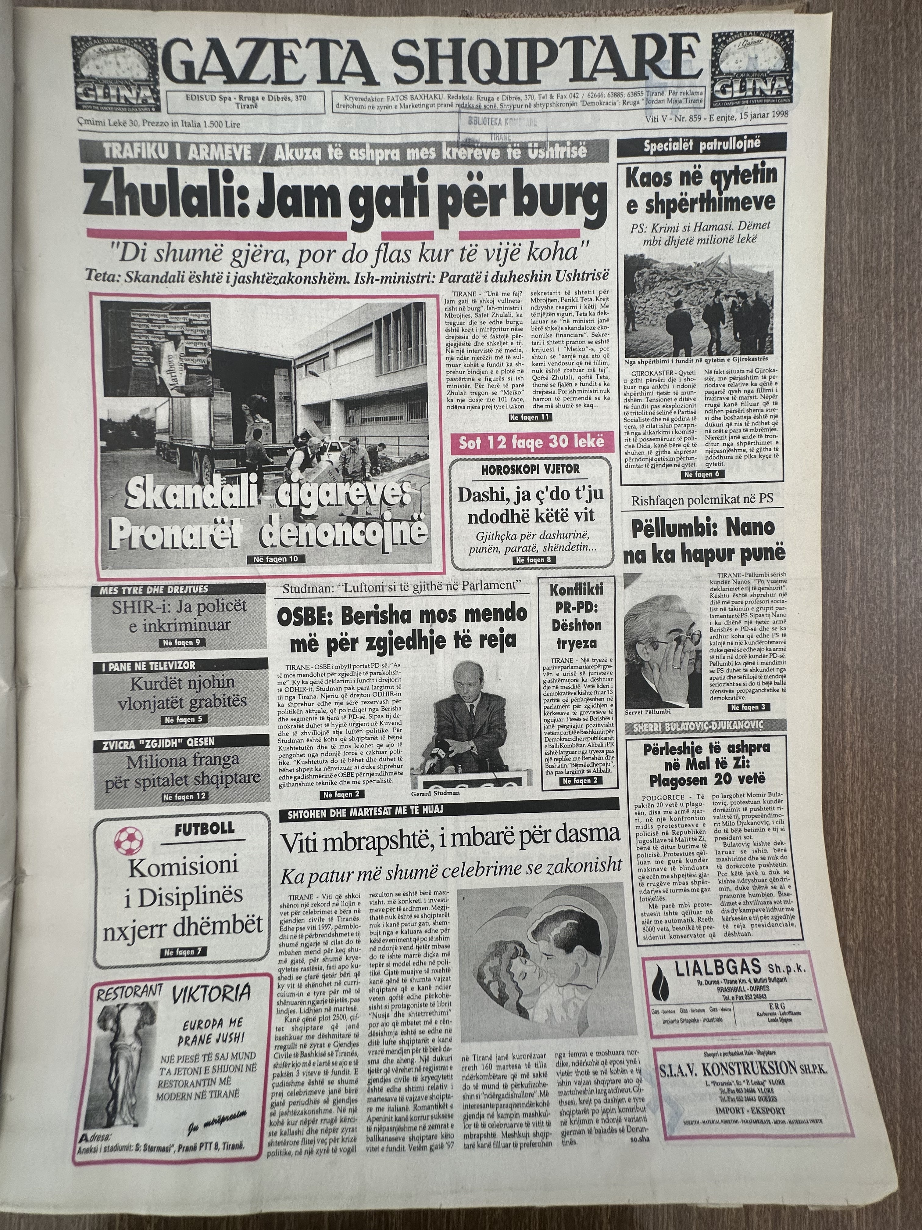 Gazeta Shqiptare 1996-01-15