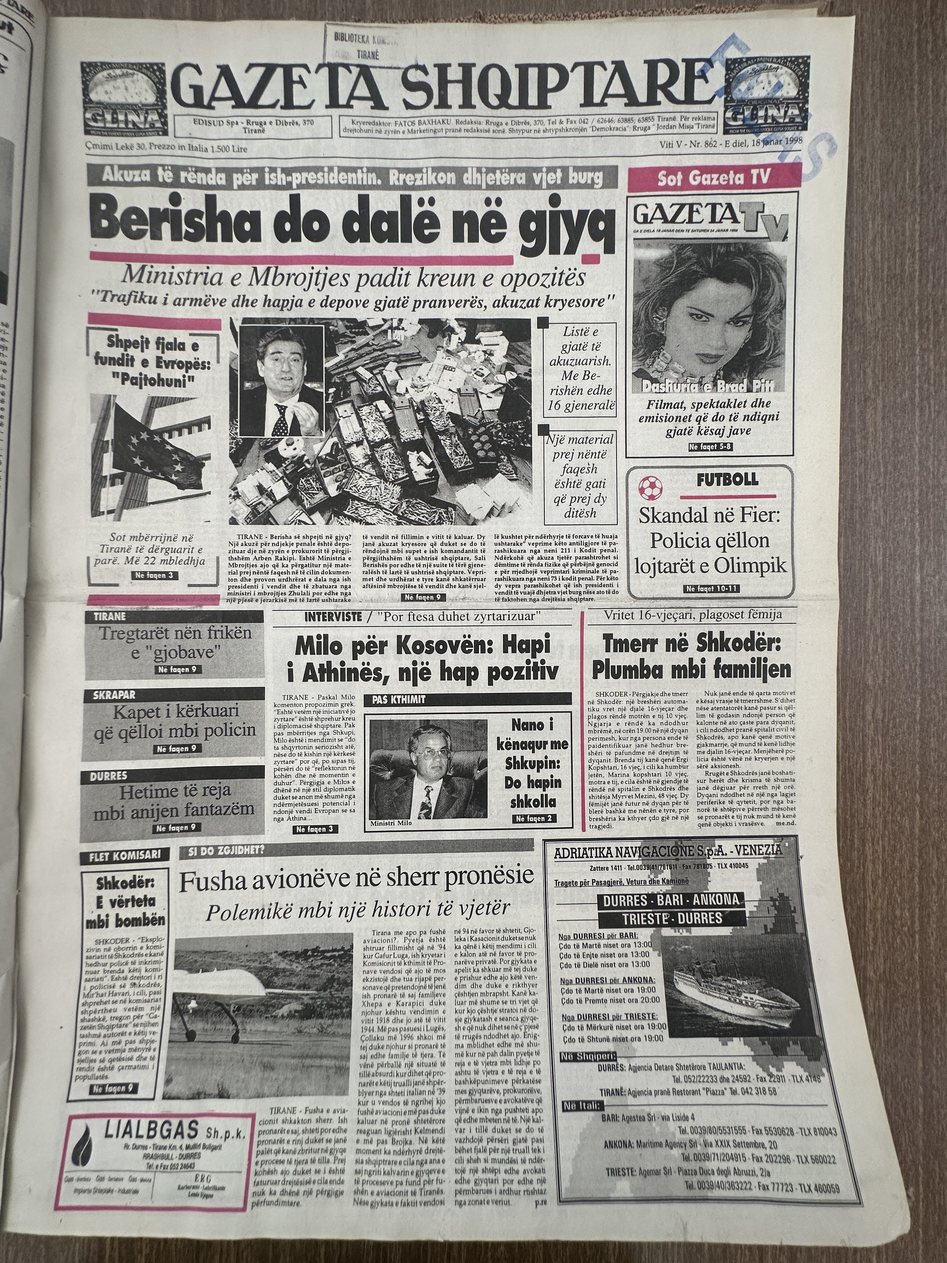 Gazeta Shqiptare 1998-01-18