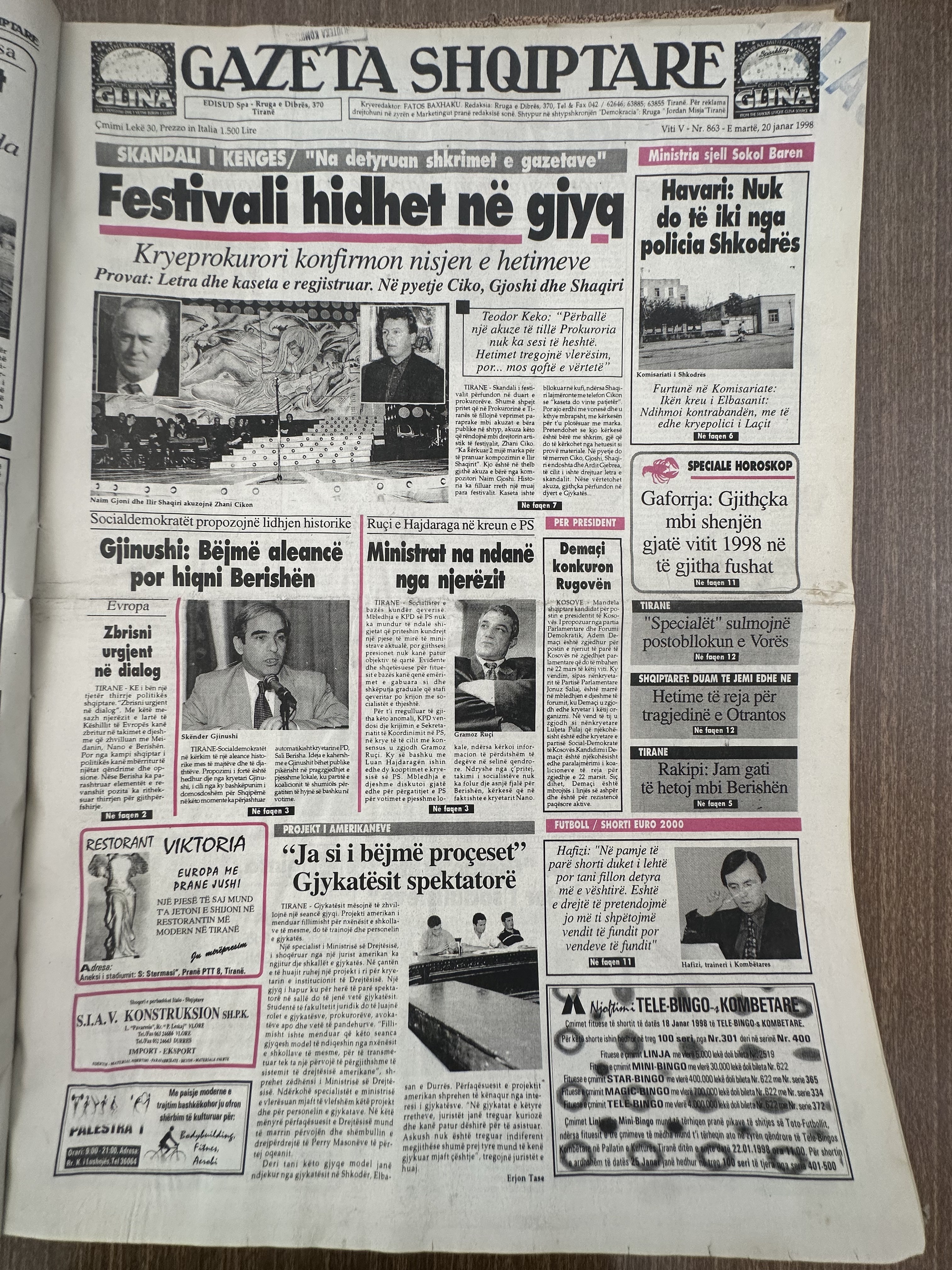 Gazeta Shqiptare 1998-01-20