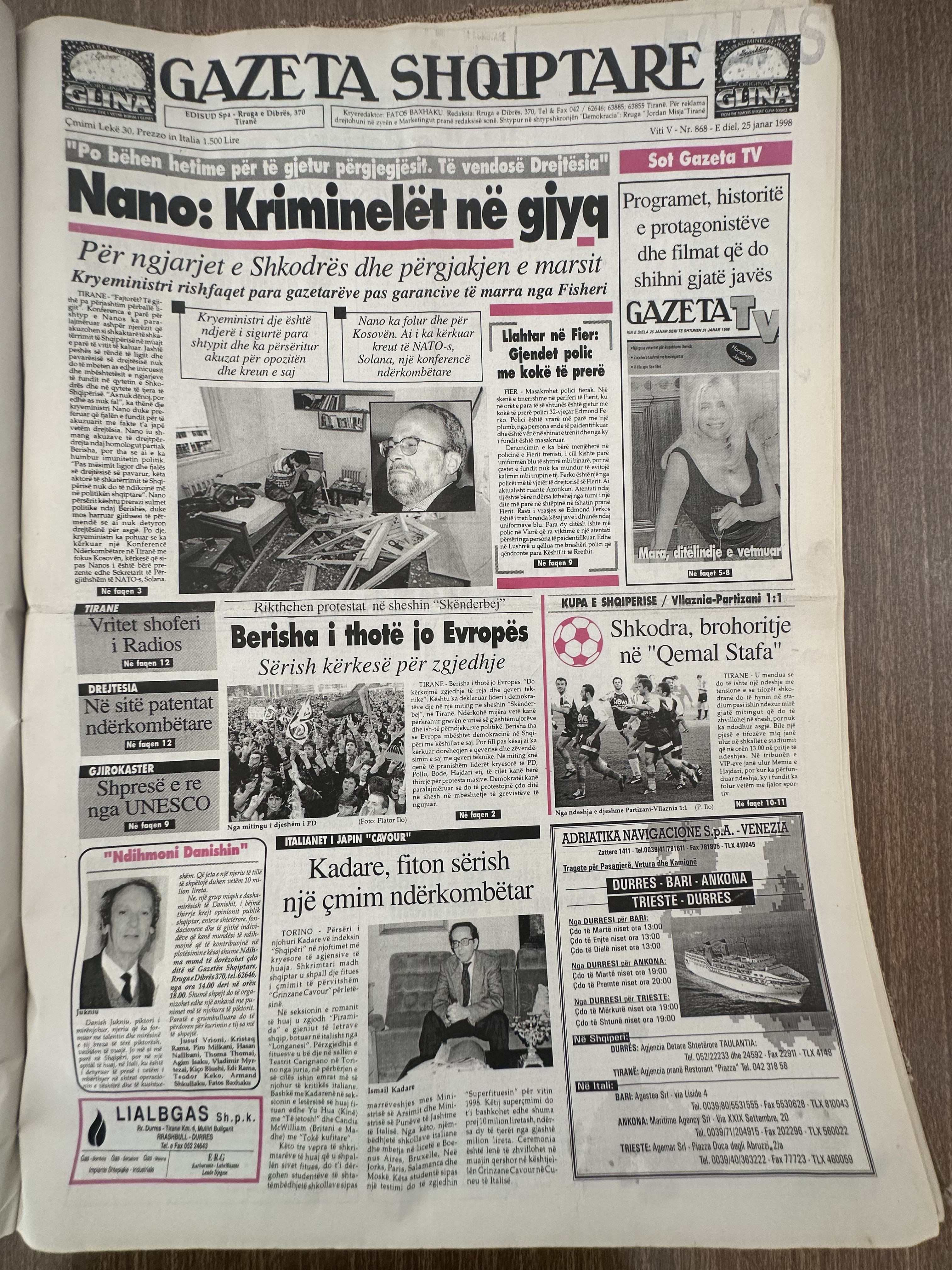 Gazeta Shqiptare 1998-01-25