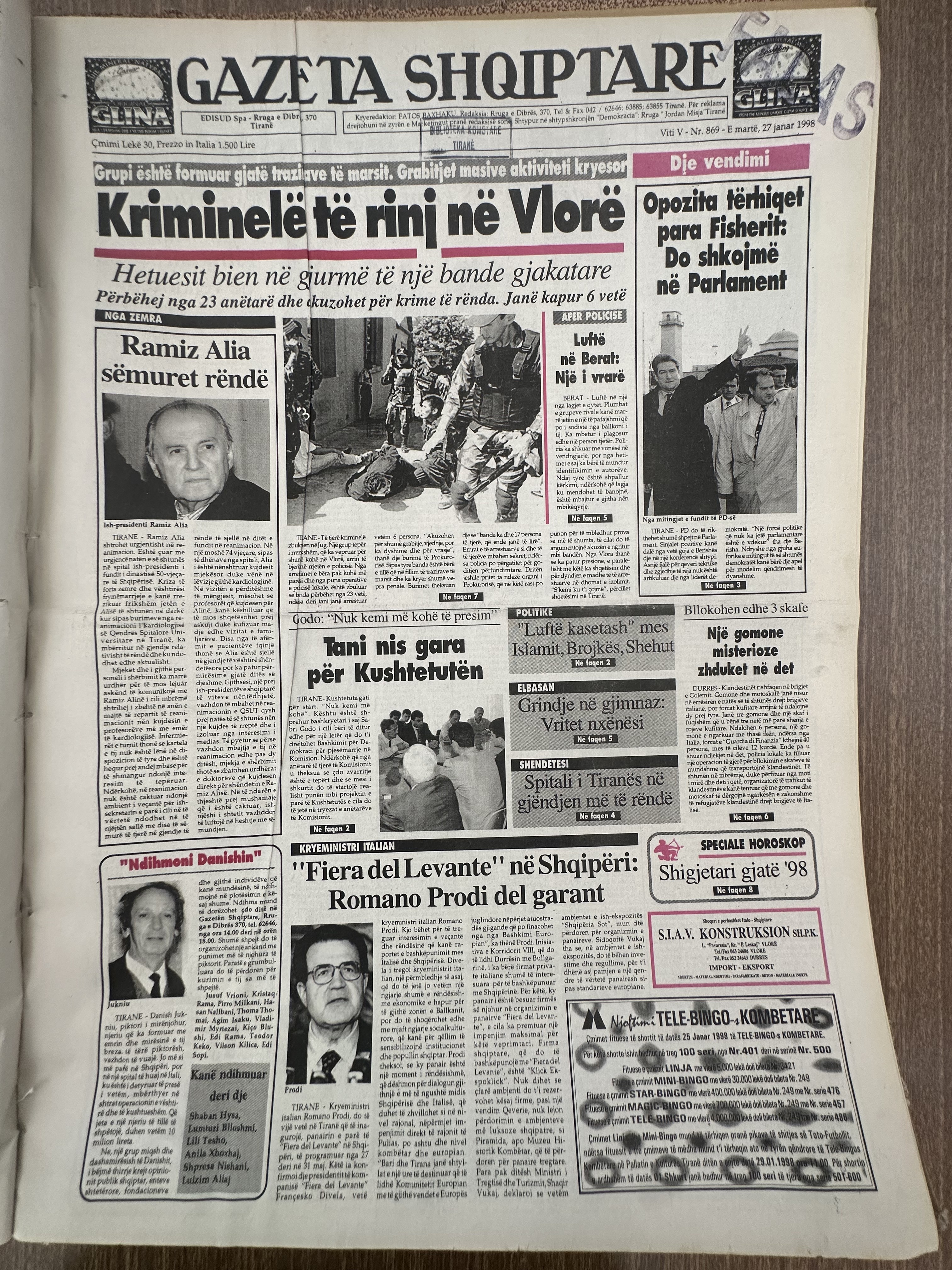 Gazeta Shqiptare 1998-01-27