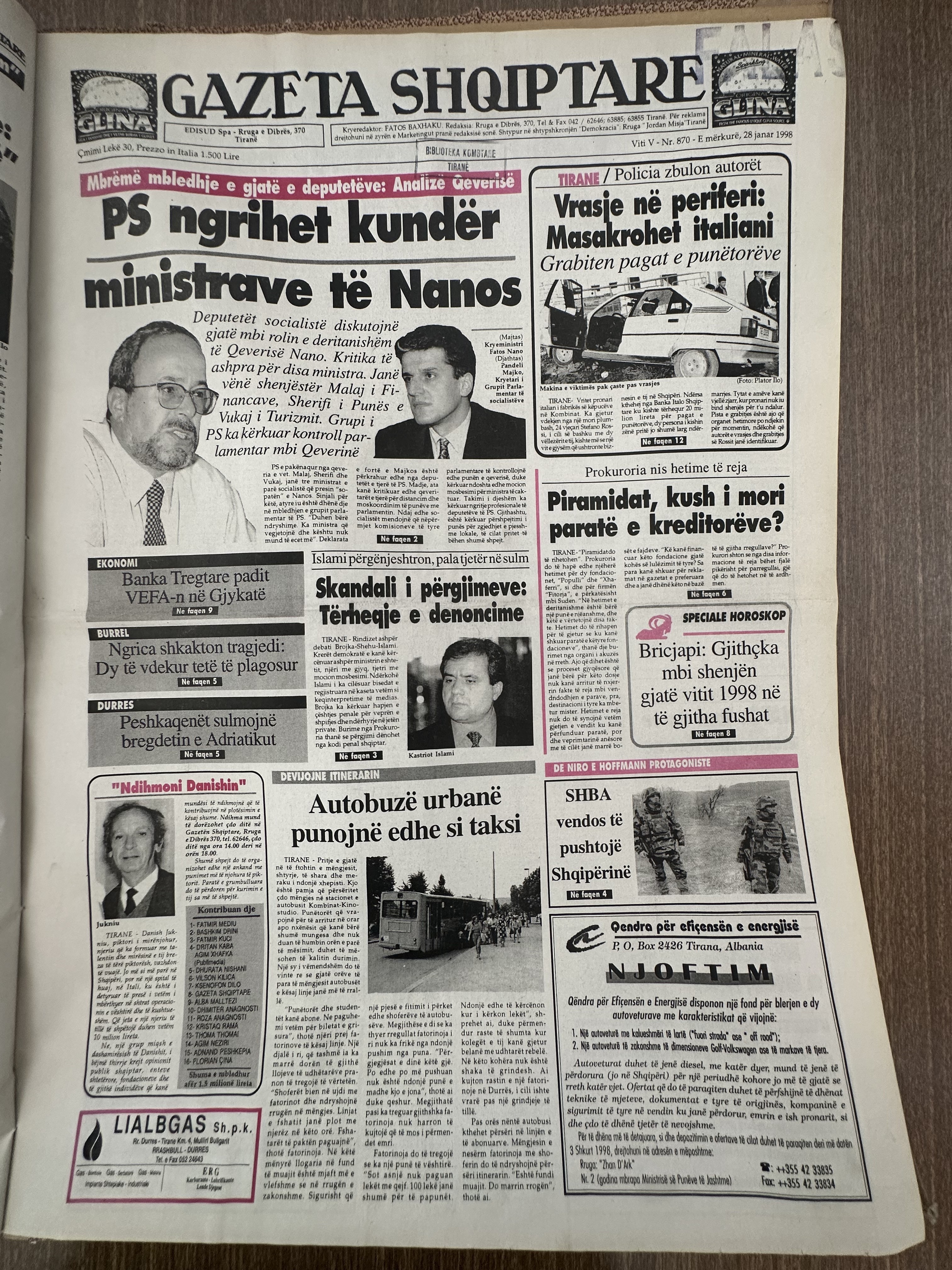 Gazeta Shqiptare 1998-01-28