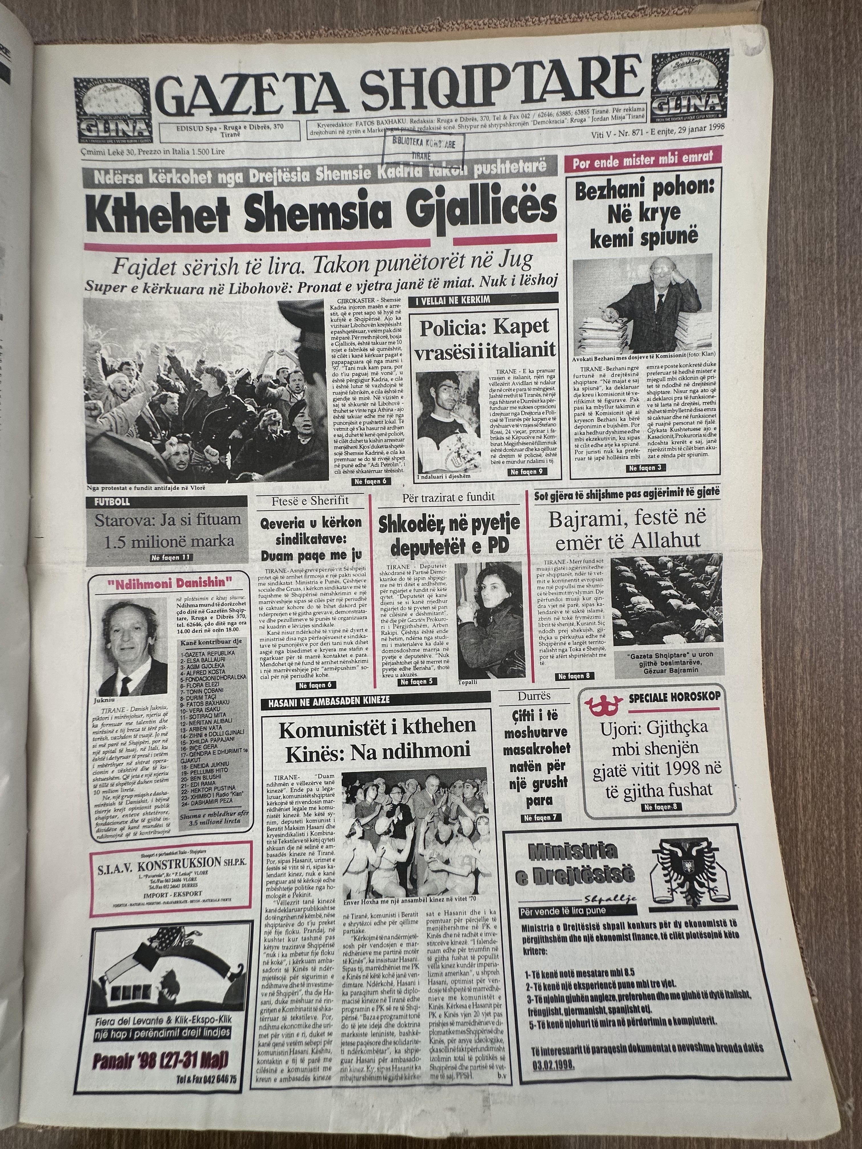 Gazeta Shqiptare 1998-01-29