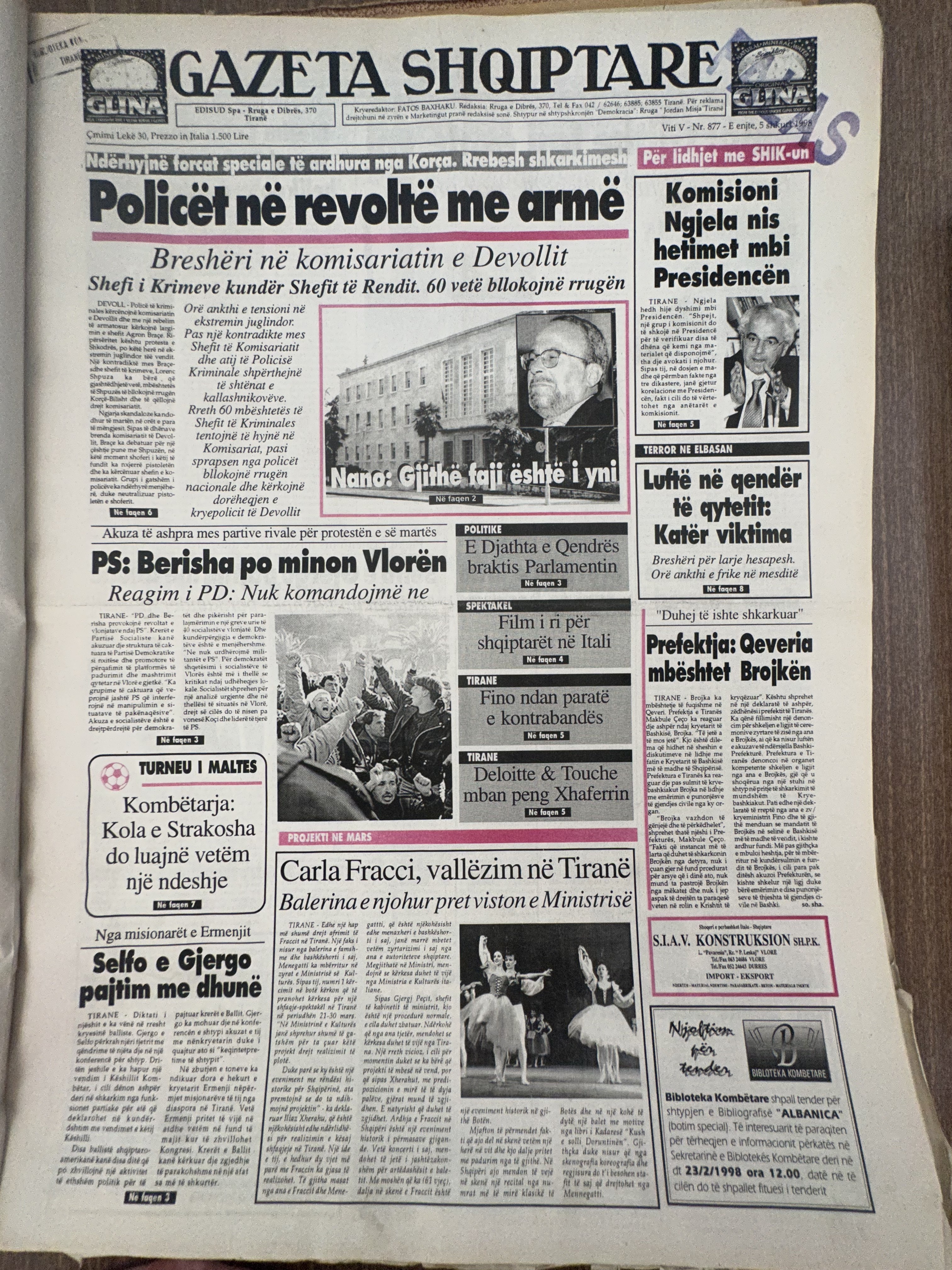 Gazeta Shqiptare 1998-02-05