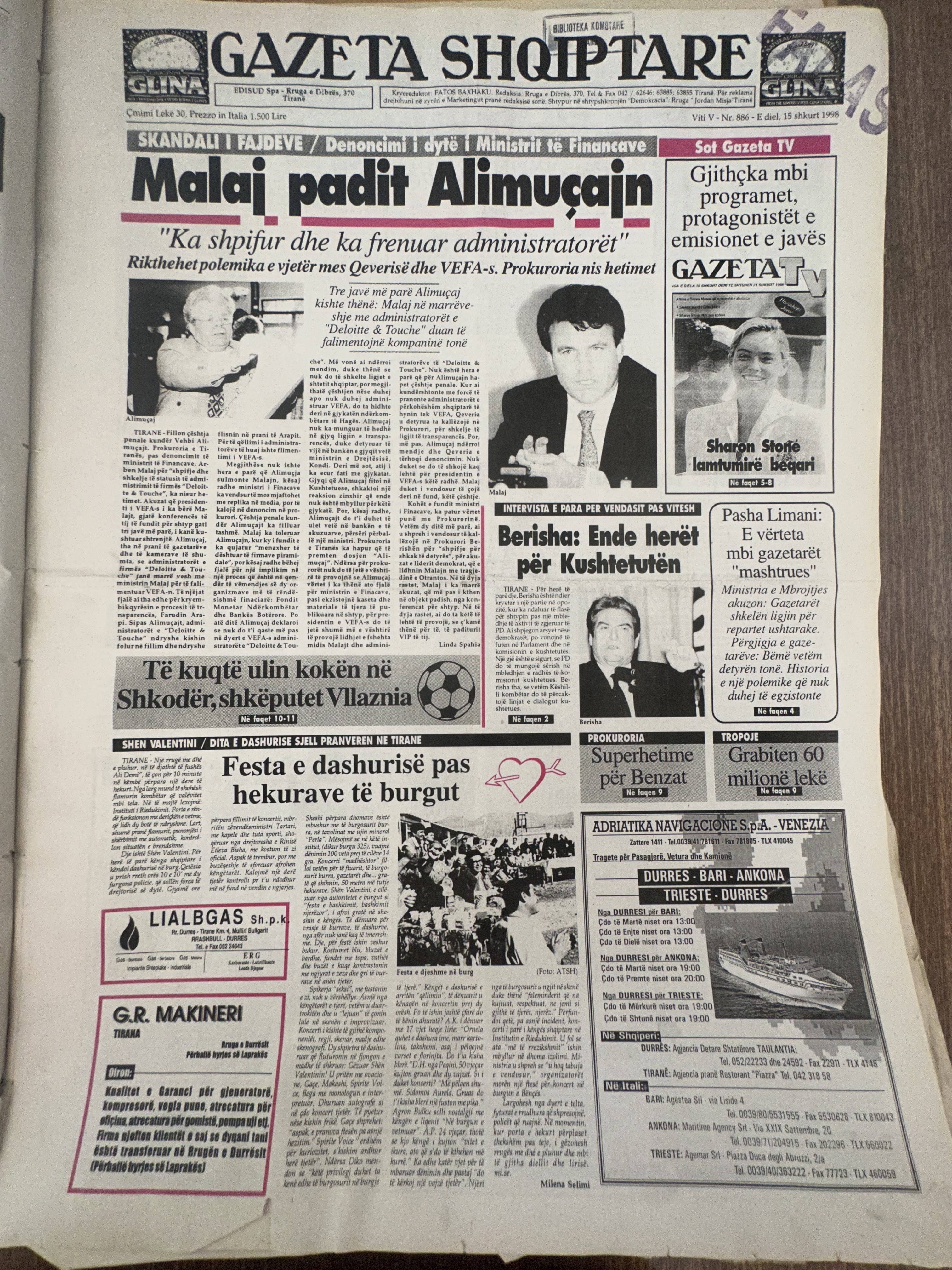 Gazeta Shqiptare 1998-02-15