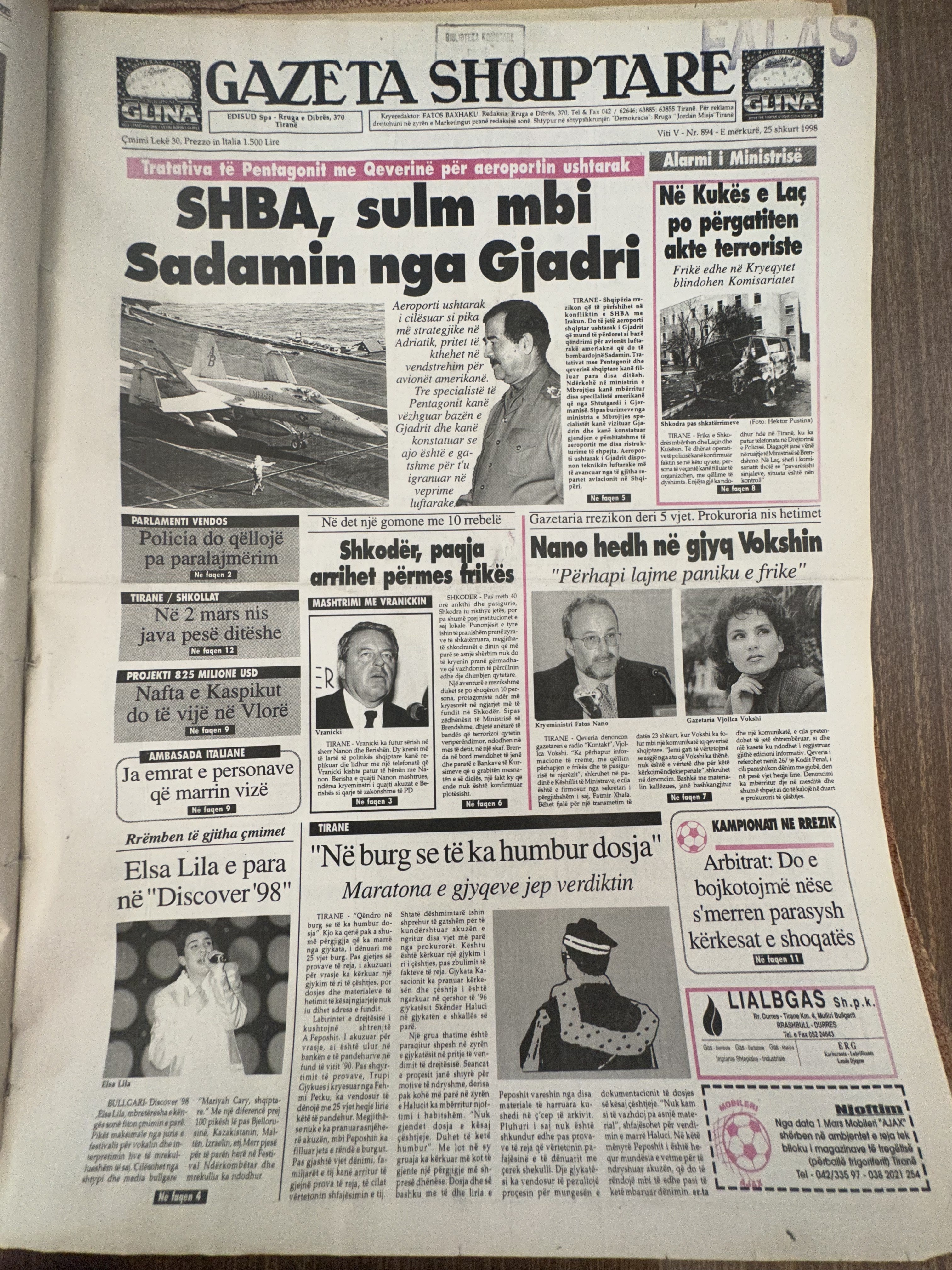 Gazeta Shqiptare 1998-09-25