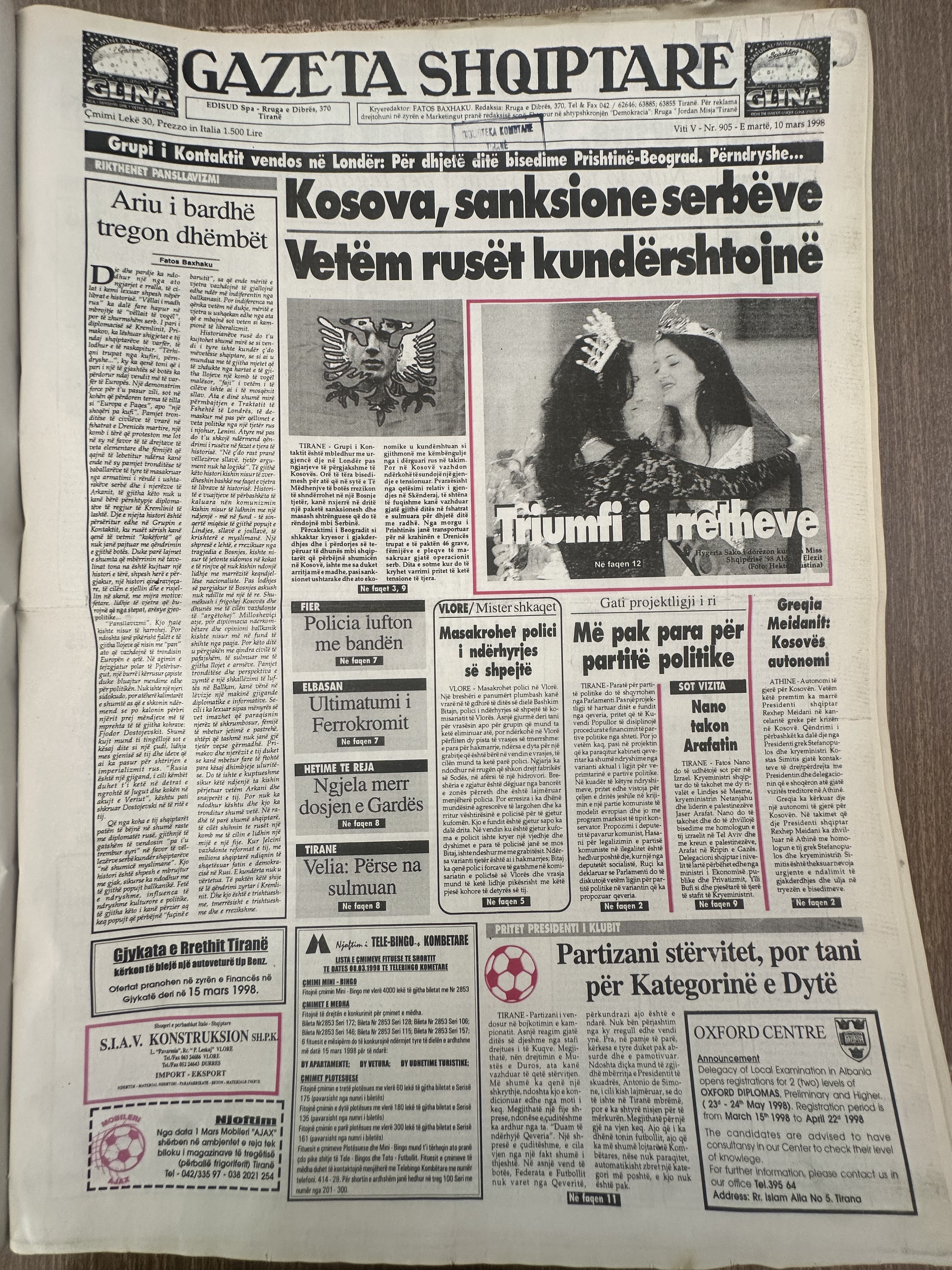 Gazeta Shqiptare 1998-03-10