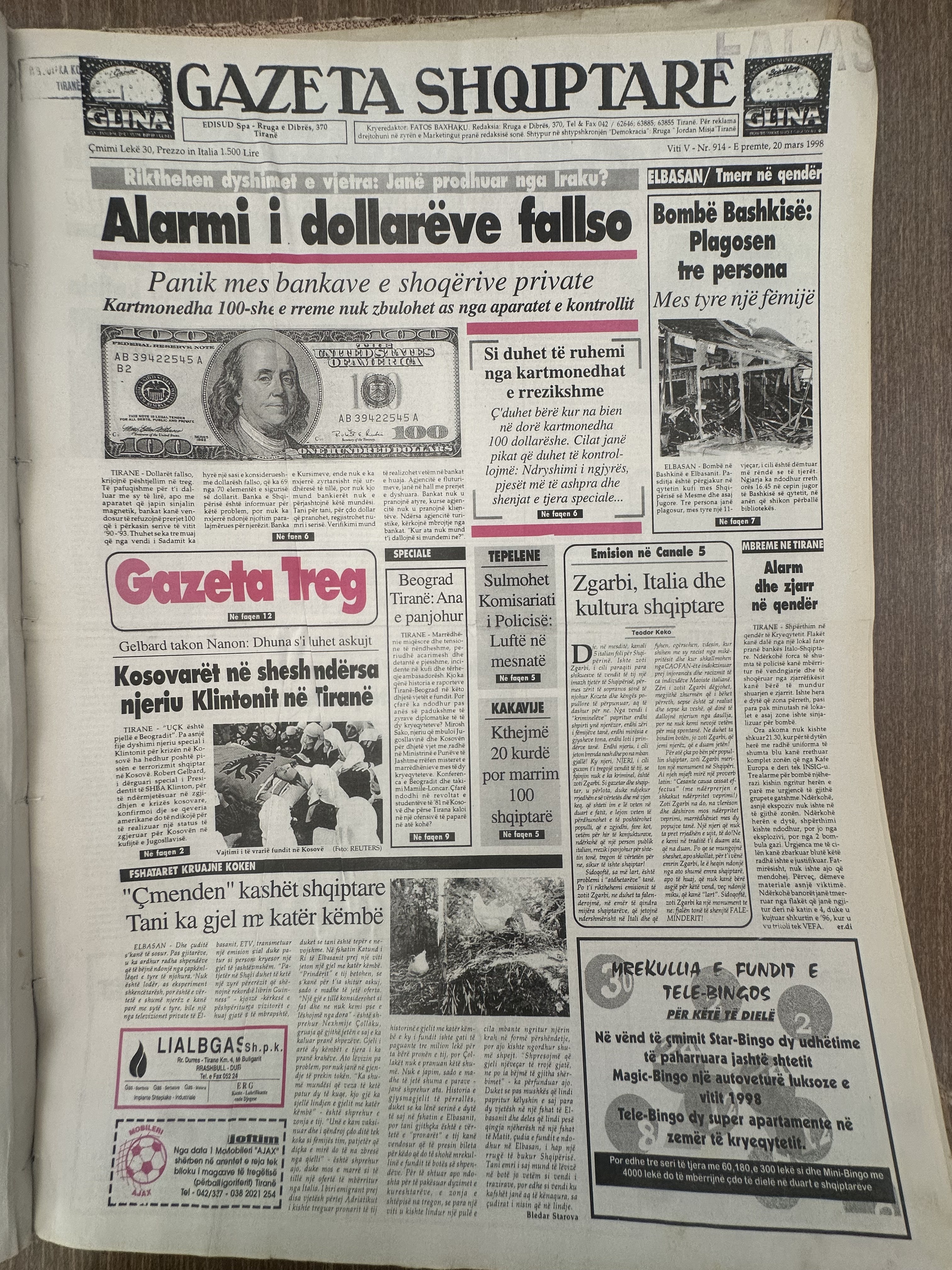 Gazeta Shqiptare 1998-03-20