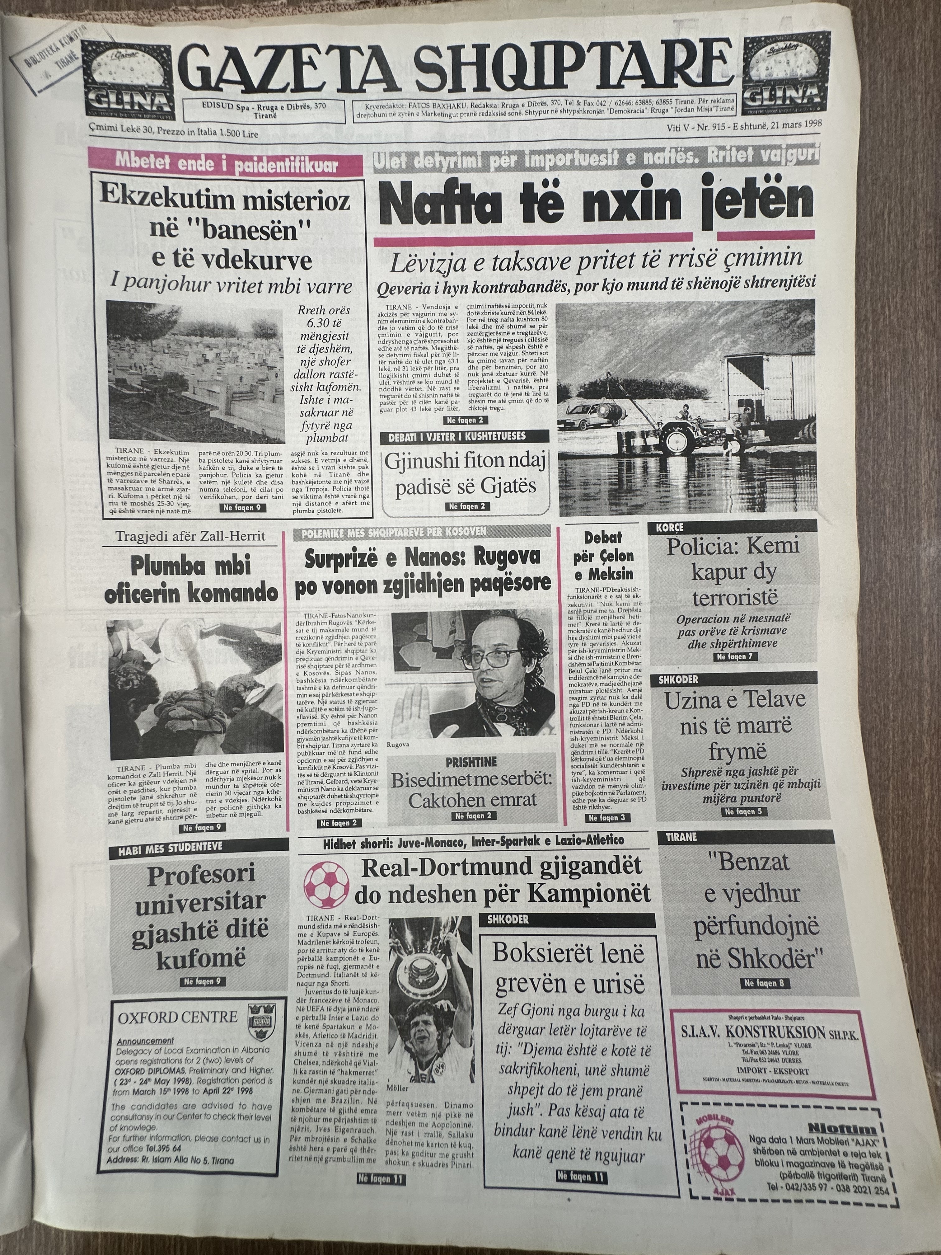 Gazeta Shqiptare 1998-03-21