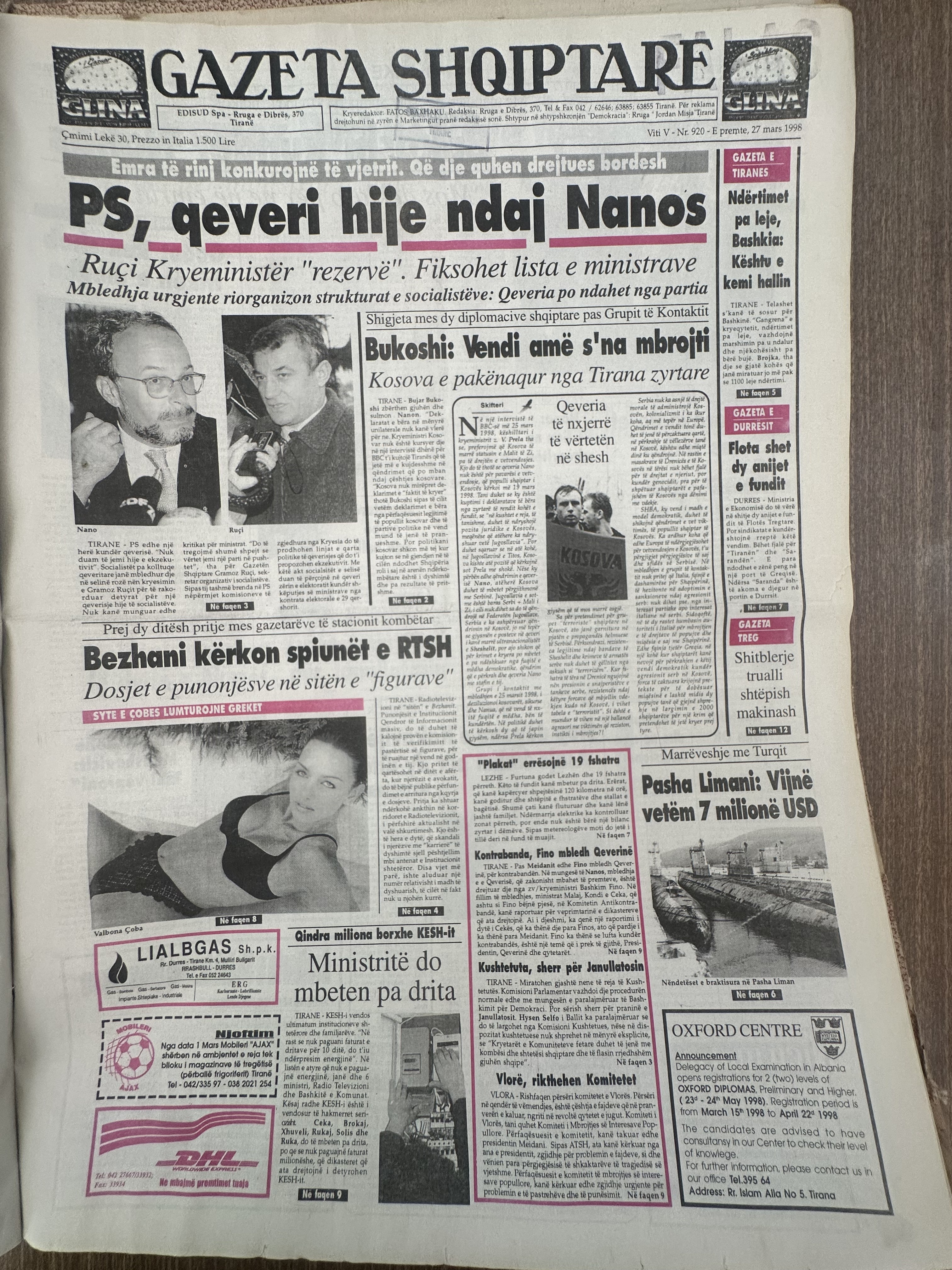 Gazeta Shqiptare 1998-03-27