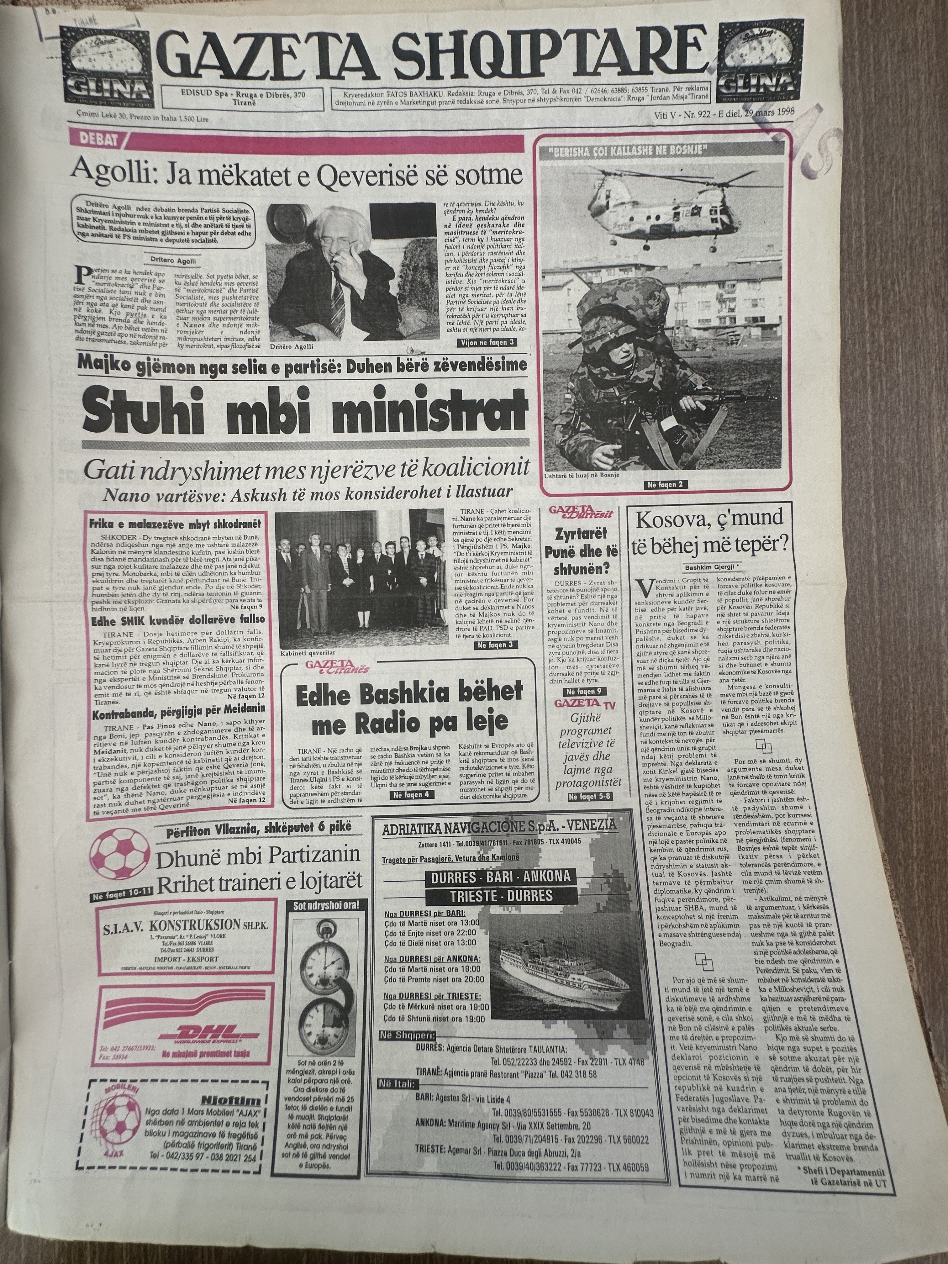 Gazeta Shqiptare 1998-03-29